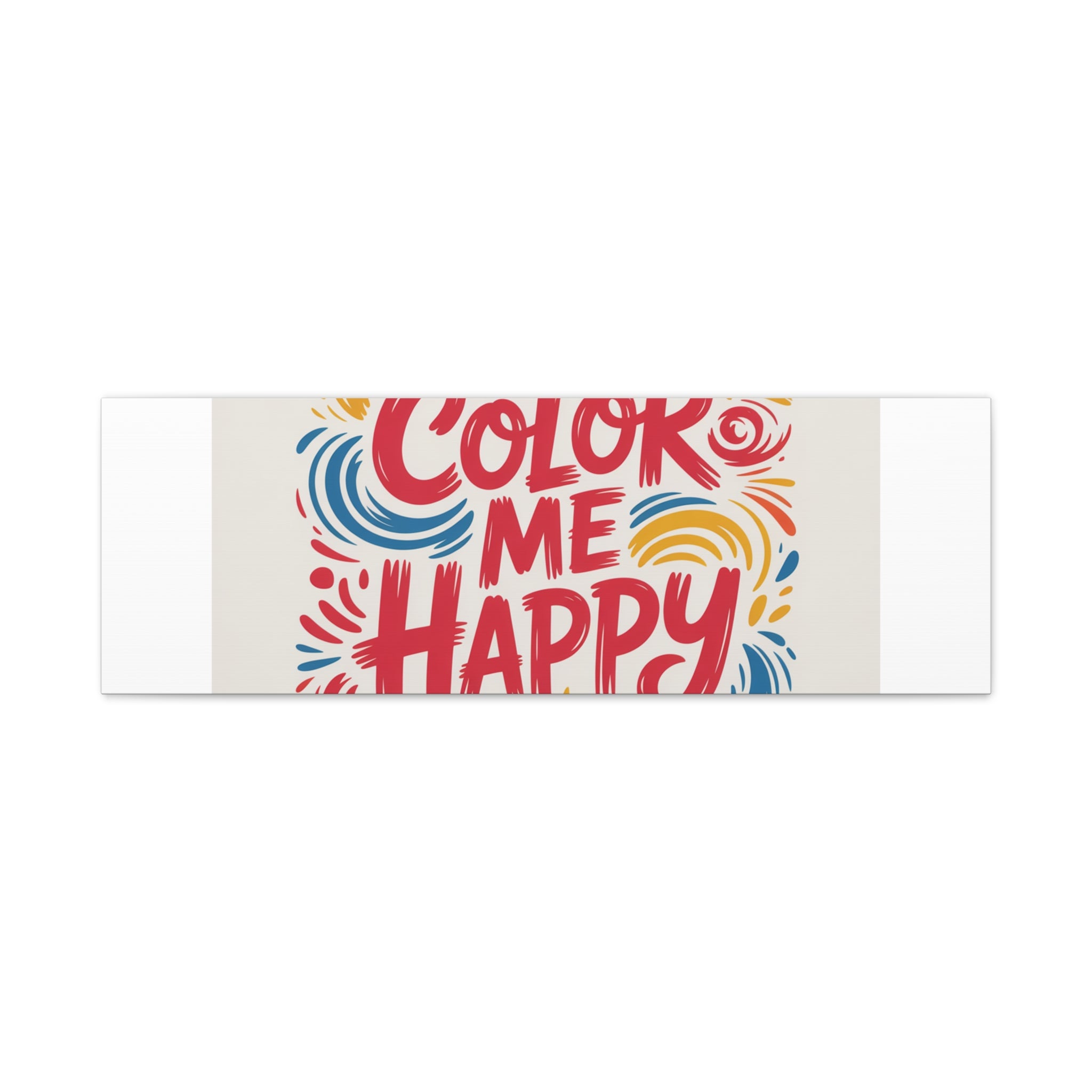 Color Me Happy Canvas Wall Art — Bright Hand-Lettered Inspirational Print