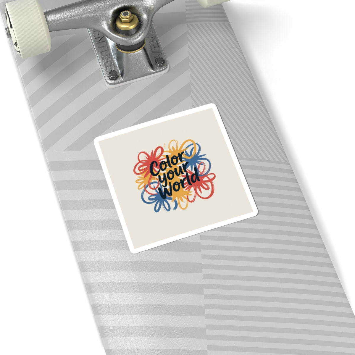 Color Your World Kiss-Cut Sticker — Inspirational Floral Doodle Decal
