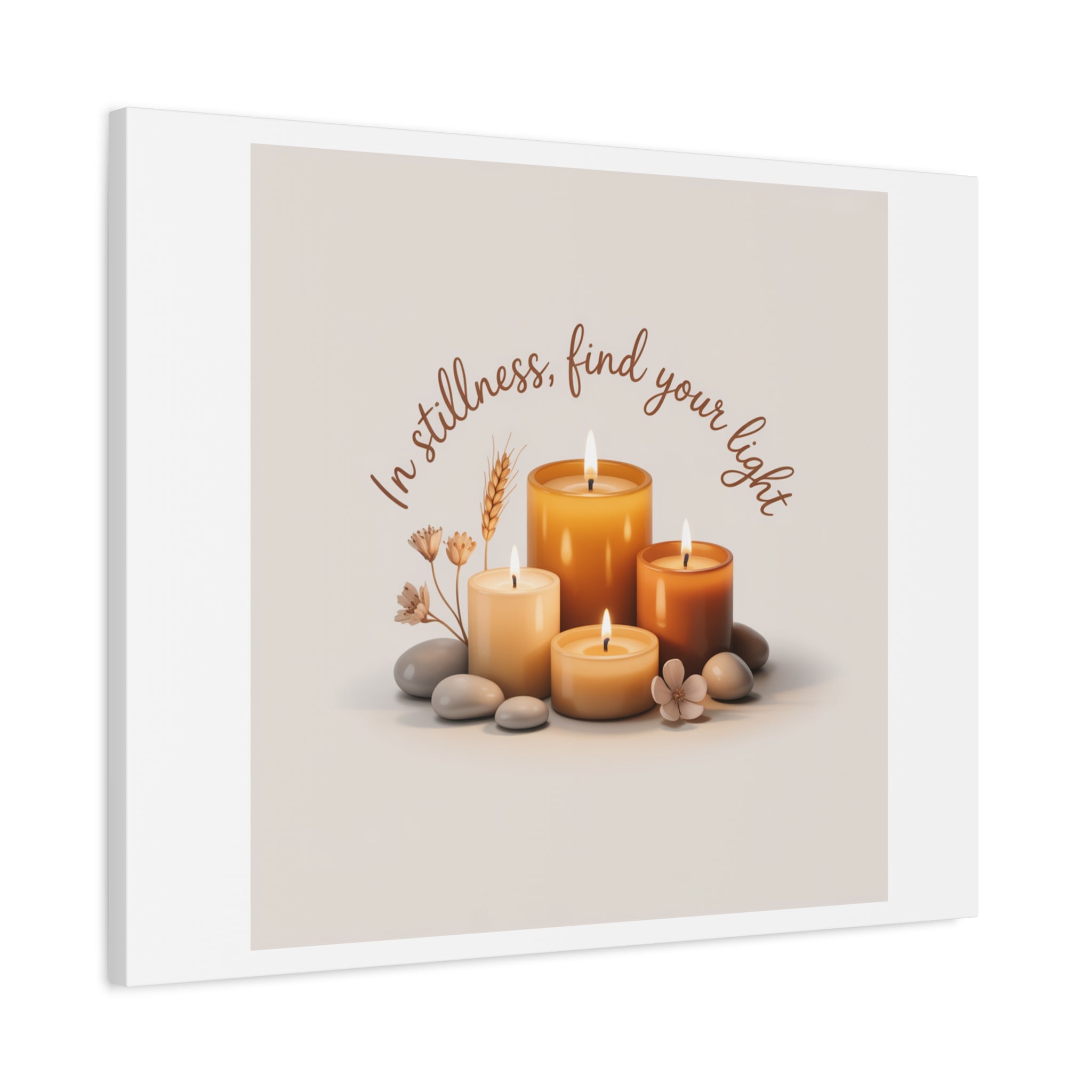 Canvas Wall Art - "In Stillness, Find Your Light" Candle Print