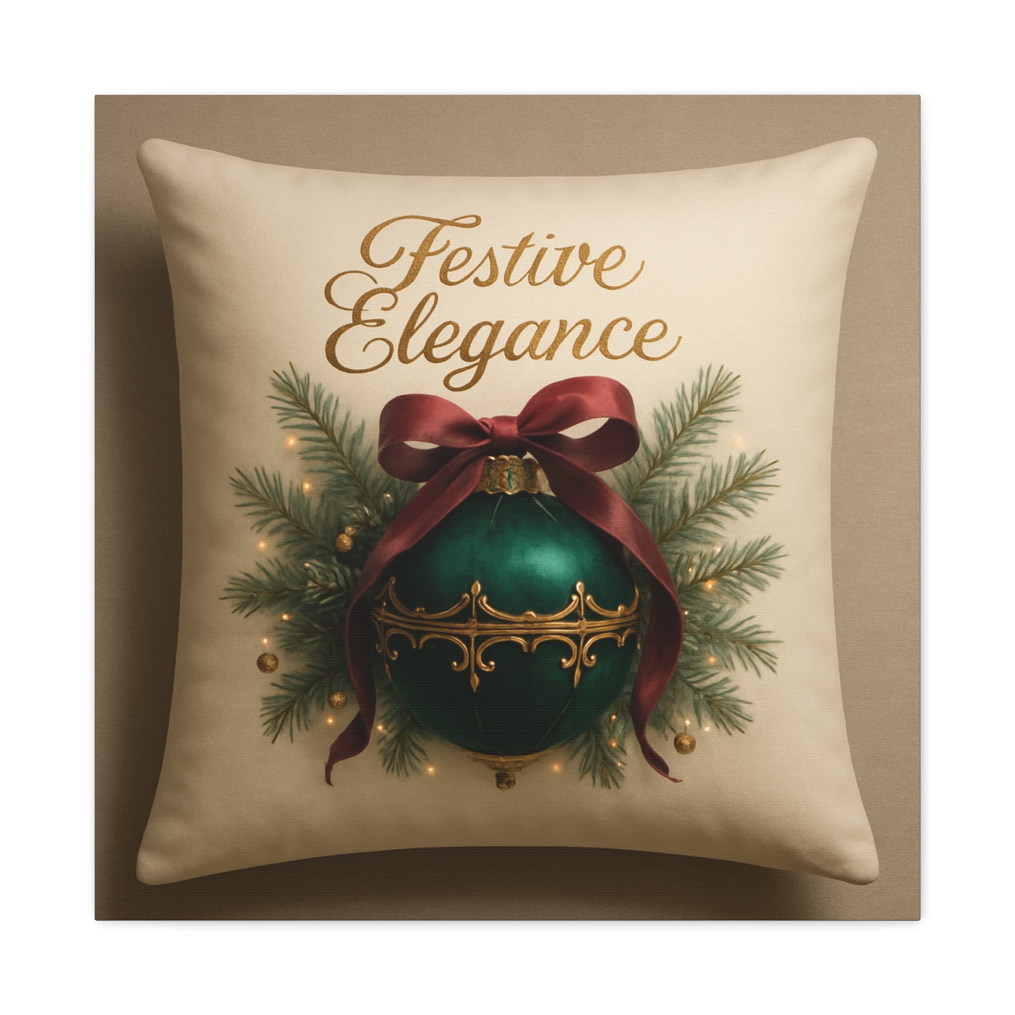 Festive Elegance Christmas Canvas Wall Art — Green Ornament Holiday Decor
