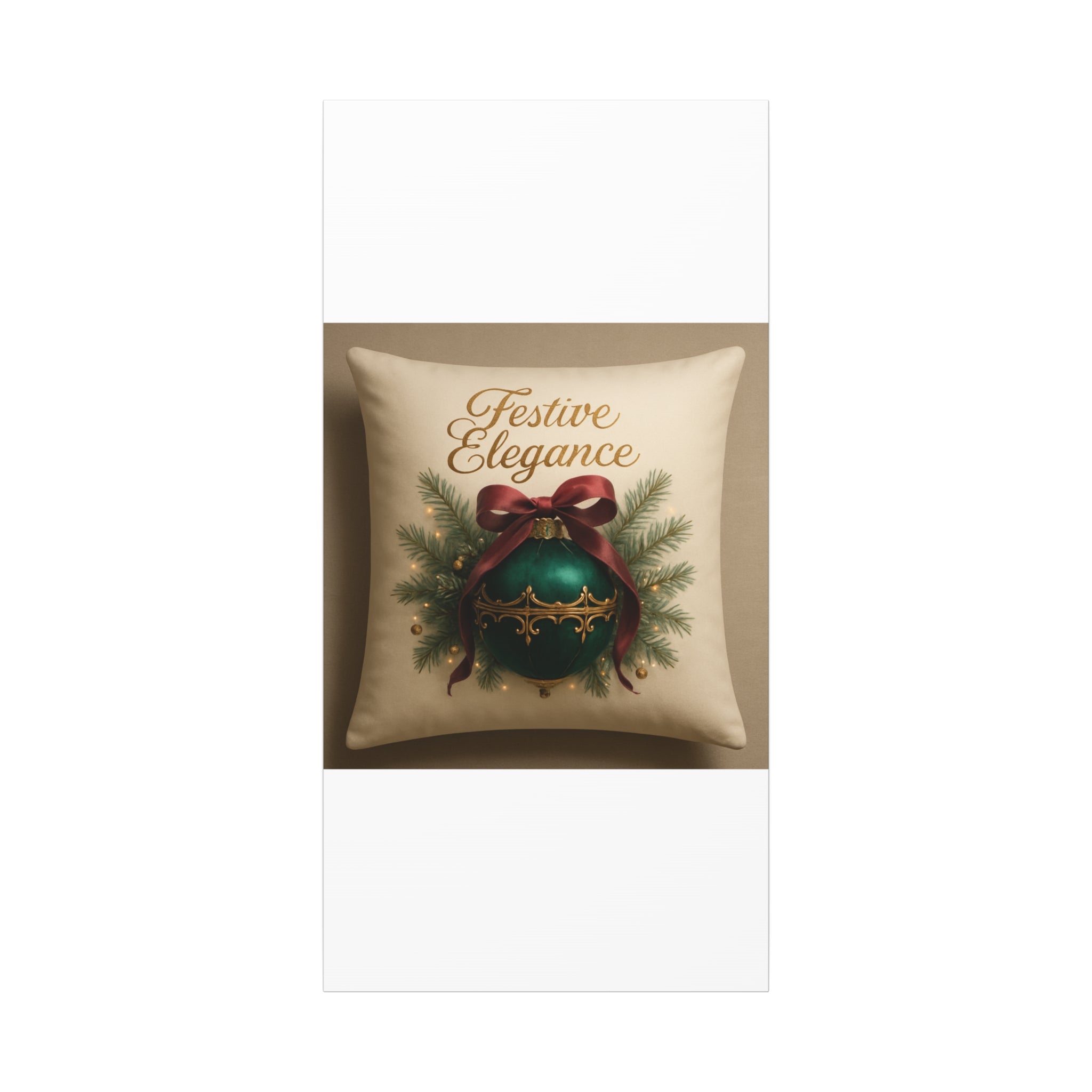 Festive Elegance Christmas Canvas Wall Art — Green Ornament Holiday Decor