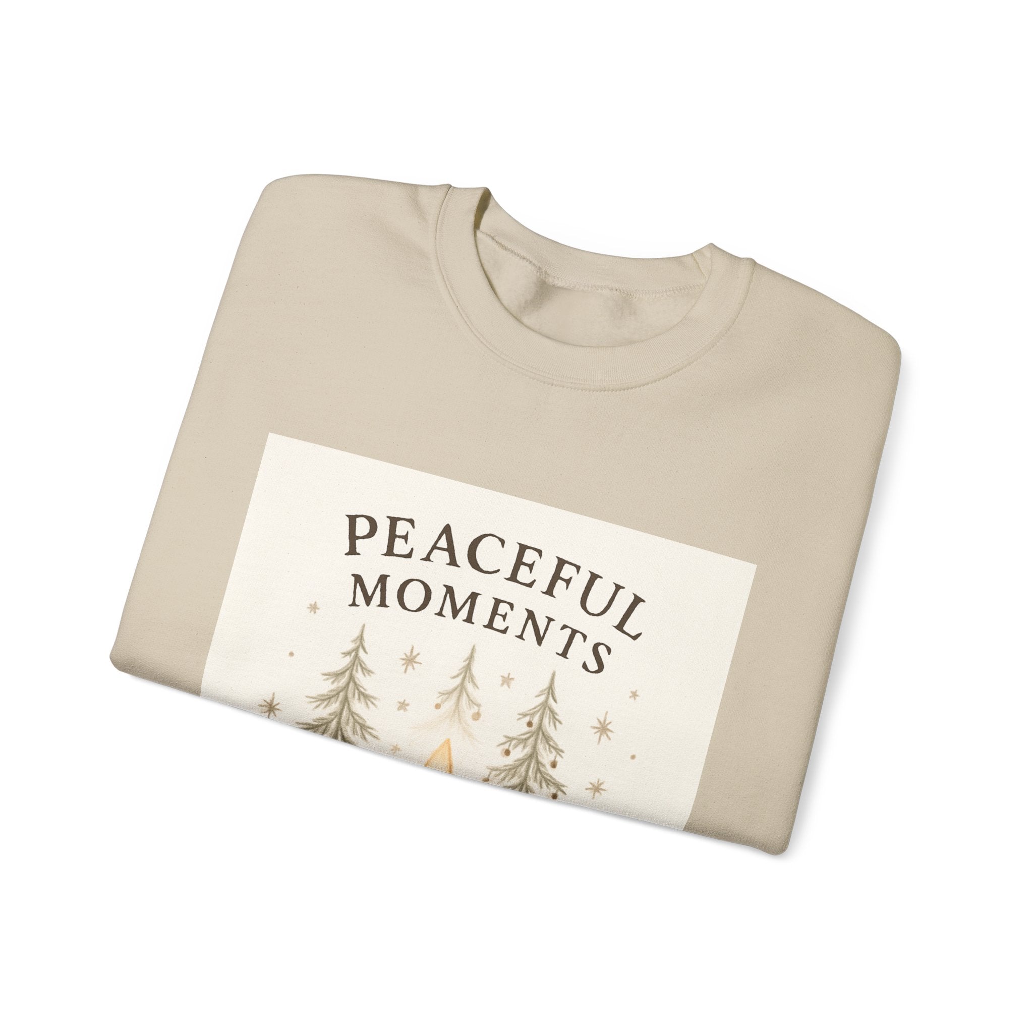 Peaceful Moments Candle Sweatshirt — Cozy Holiday Forest Crewneck