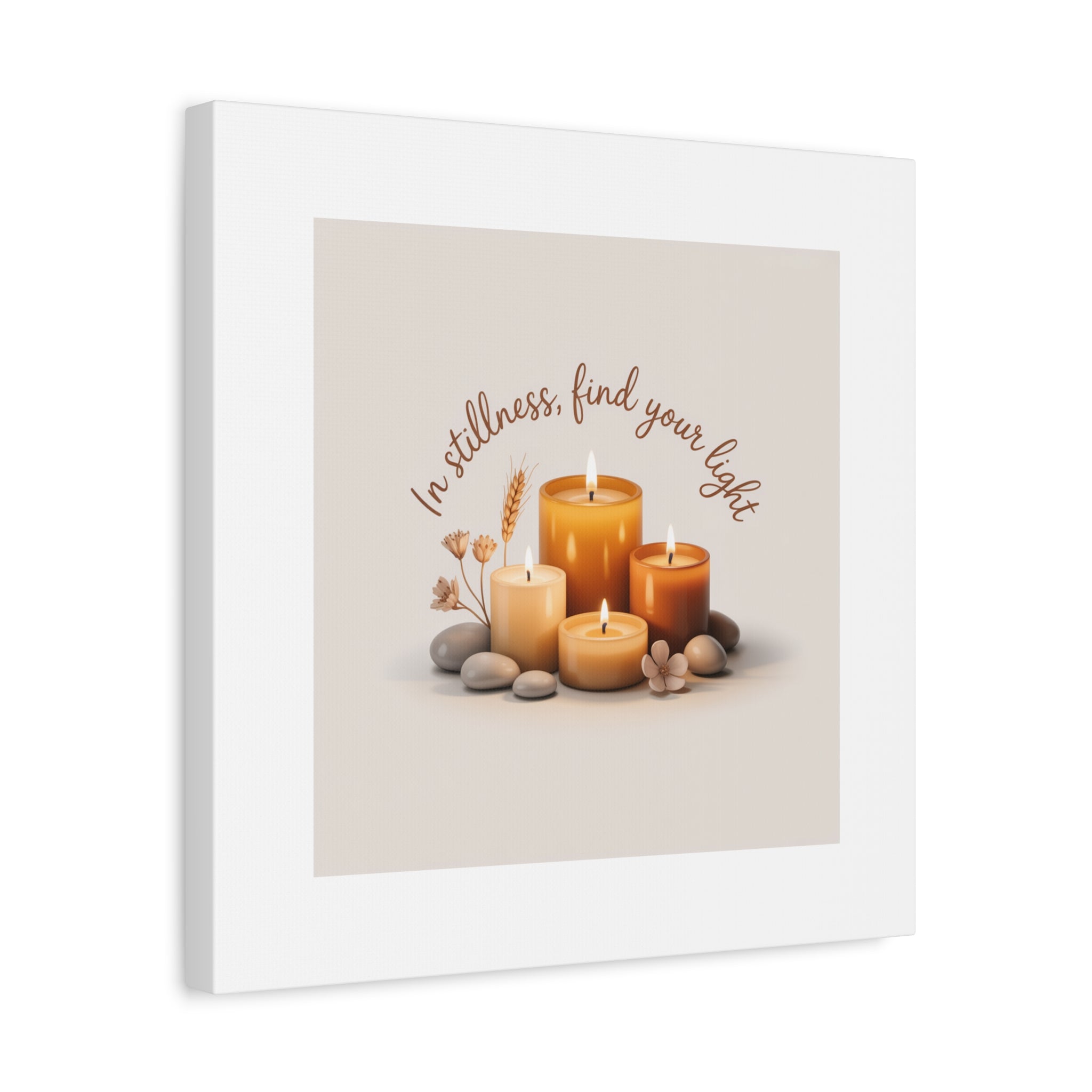 Canvas Wall Art - "In Stillness, Find Your Light" Candle Print