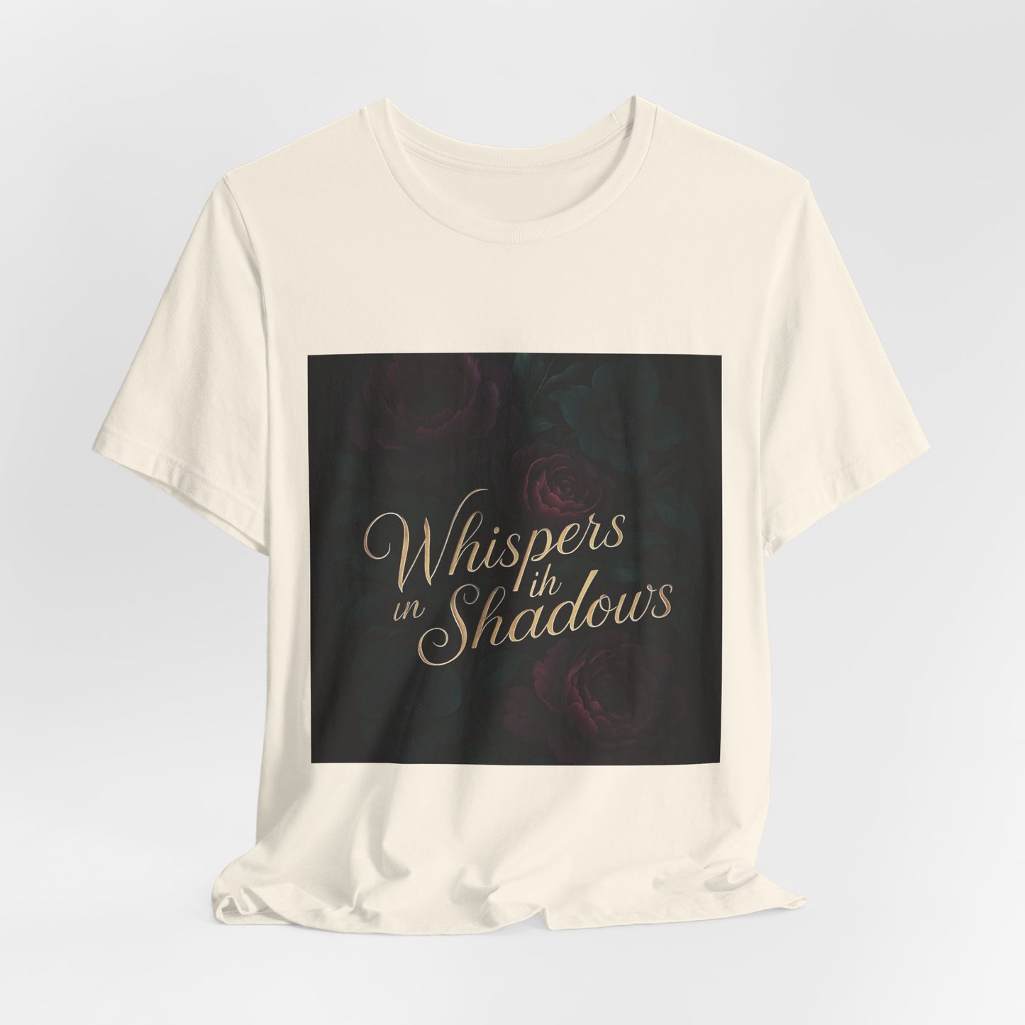 Whispers in the Shadows Graphic Tee — Gothic Floral Bookish Shirt