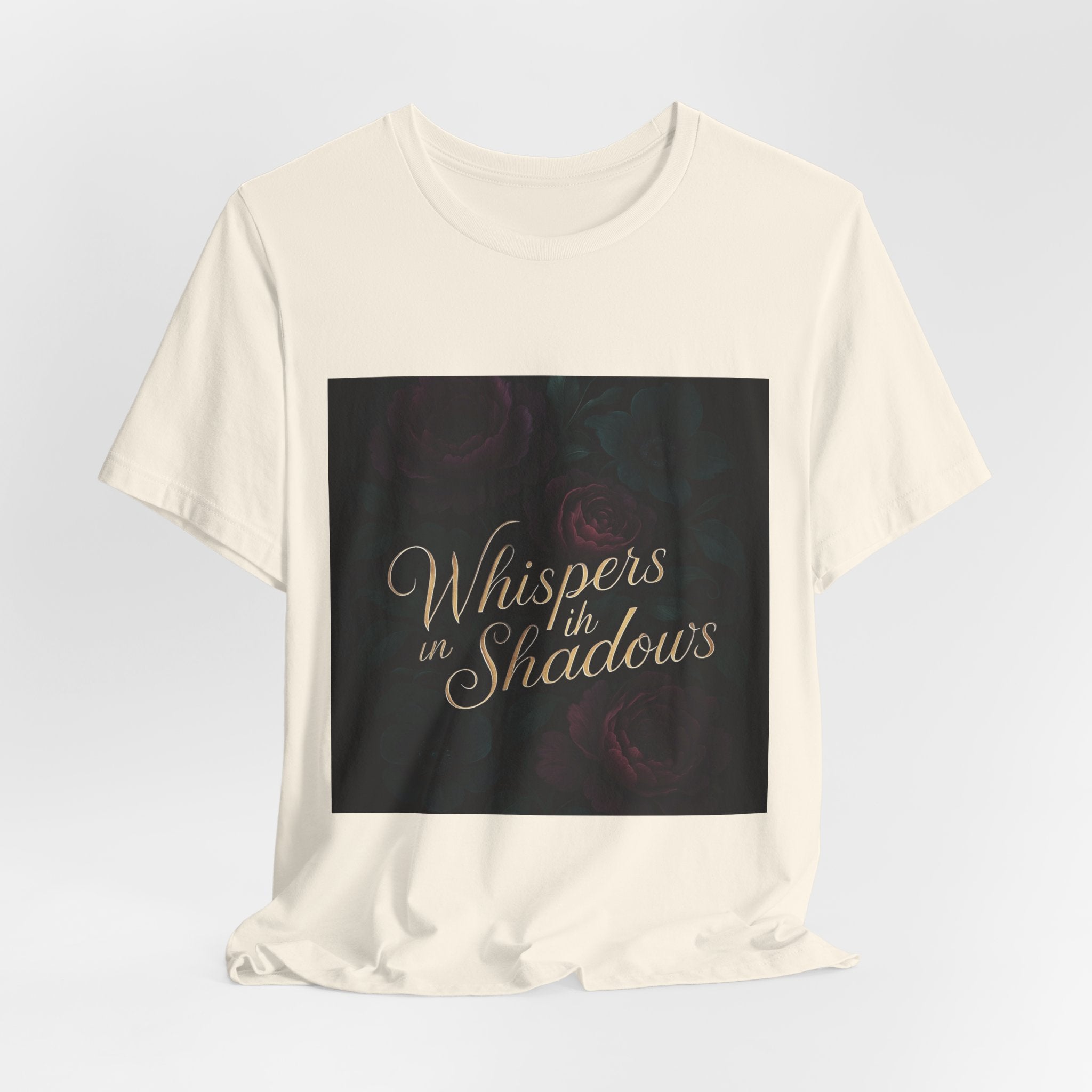 Whispers in the Shadows Graphic Tee — Gothic Floral Bookish Shirt