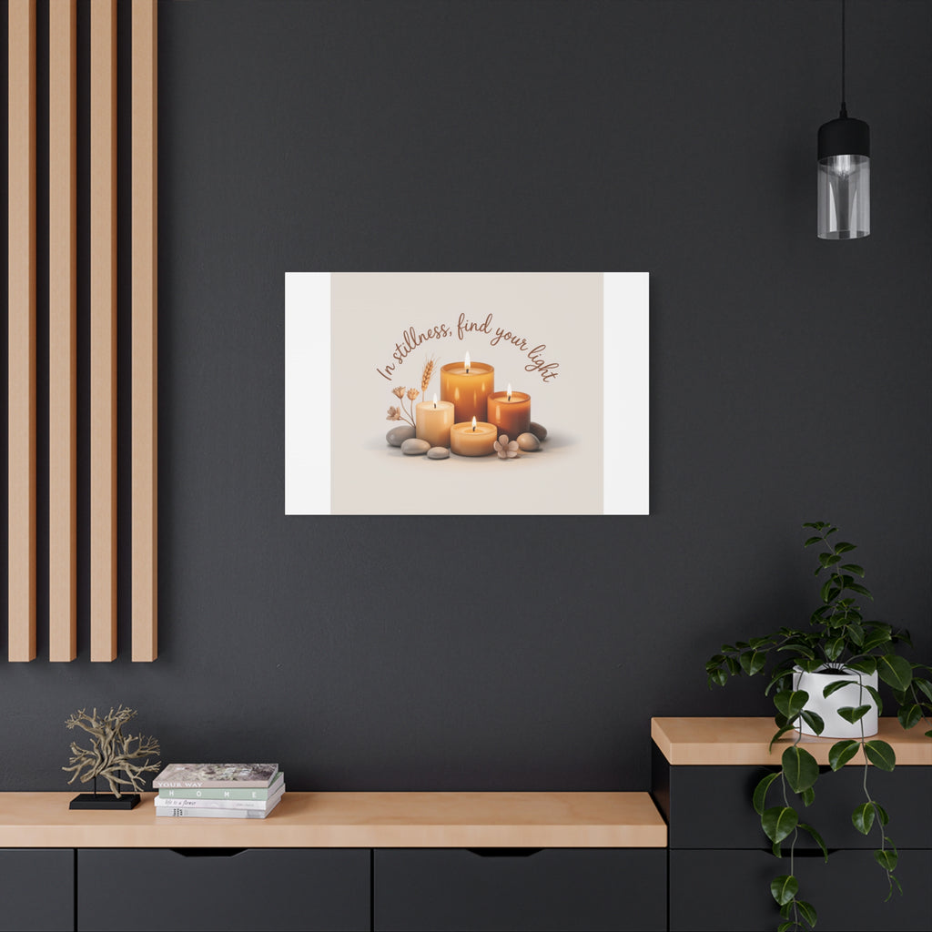 Canvas Wall Art - "In Stillness, Find Your Light" Candle Print
