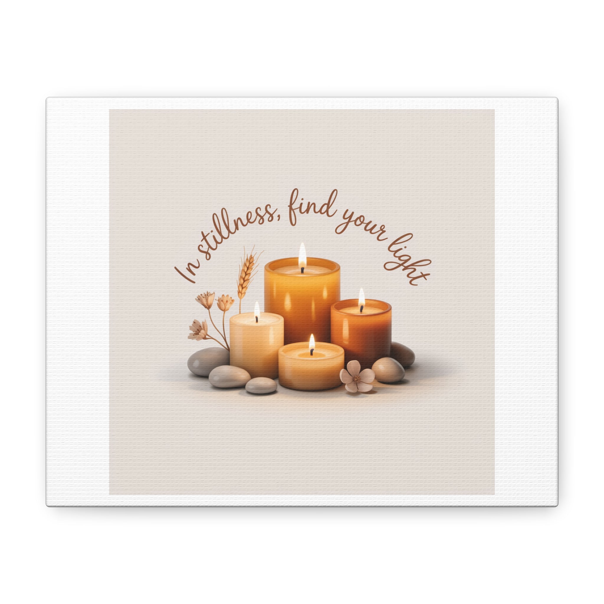 Canvas Wall Art - "In Stillness, Find Your Light" Candle Print