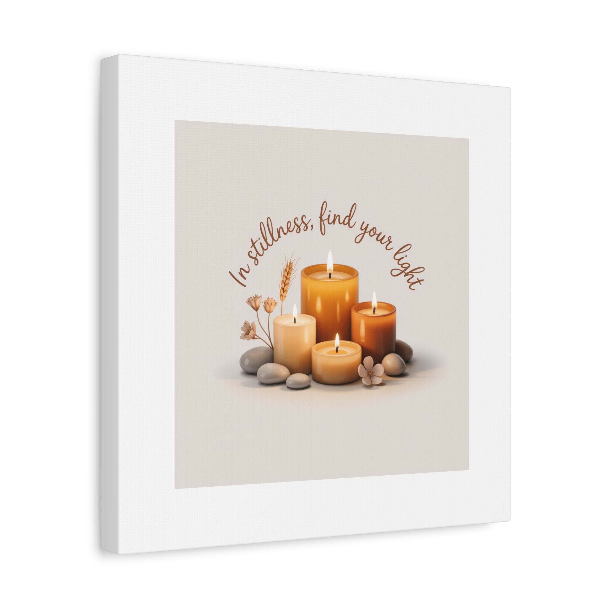 Canvas Wall Art - "In Stillness, Find Your Light" Candle Print