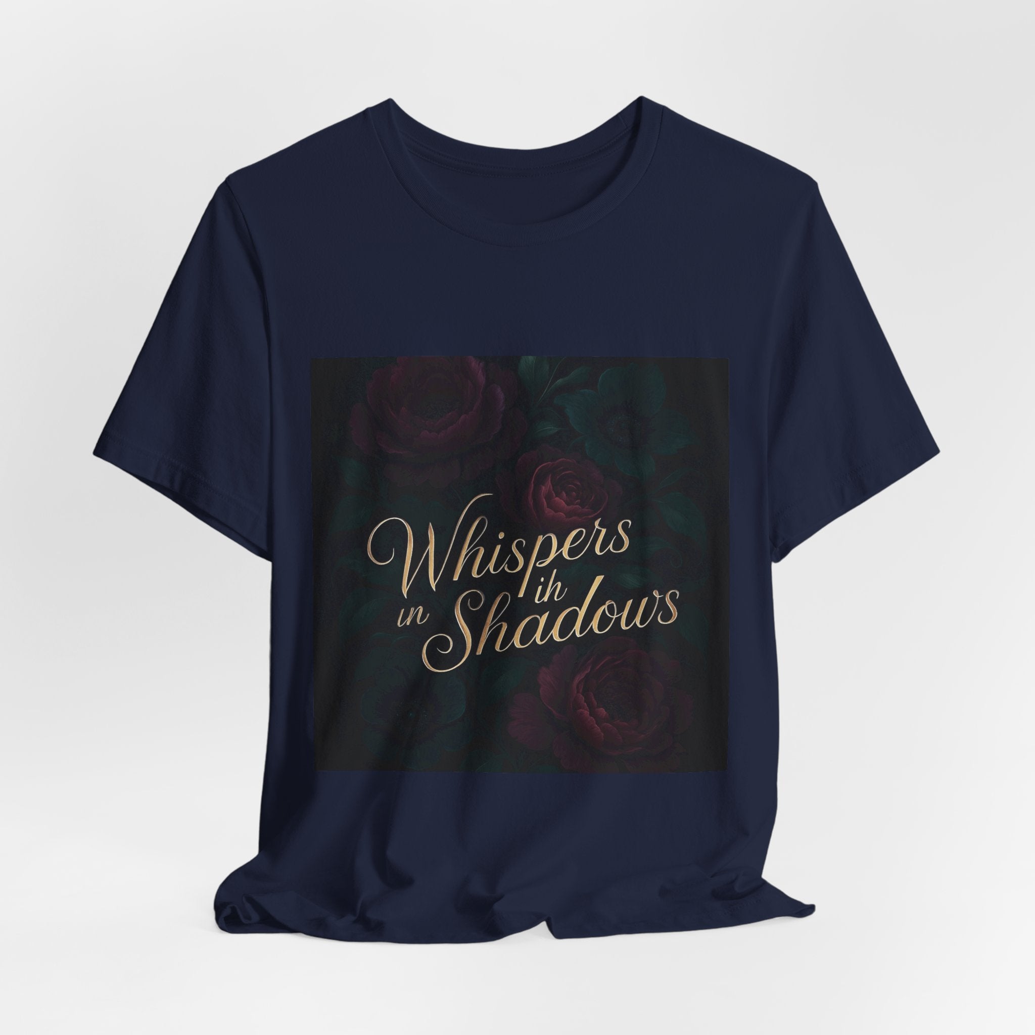 Whispers in the Shadows Graphic Tee — Gothic Floral Bookish Shirt