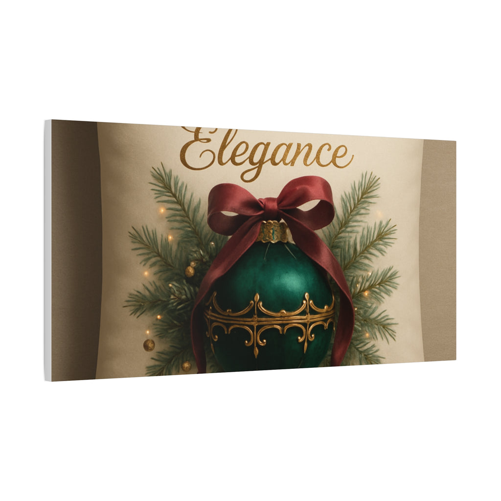 Festive Elegance Christmas Canvas Wall Art — Green Ornament Holiday Decor