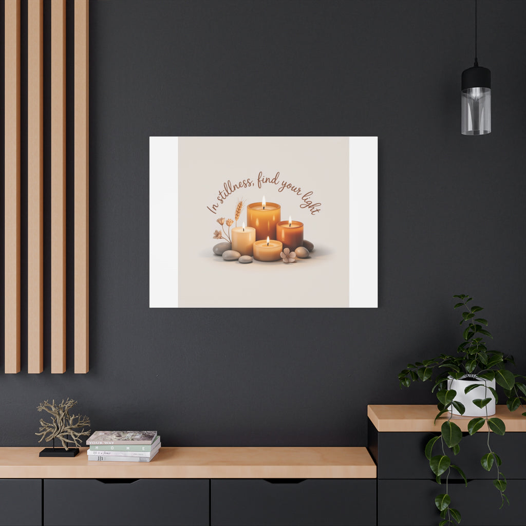 Canvas Wall Art - "In Stillness, Find Your Light" Candle Print