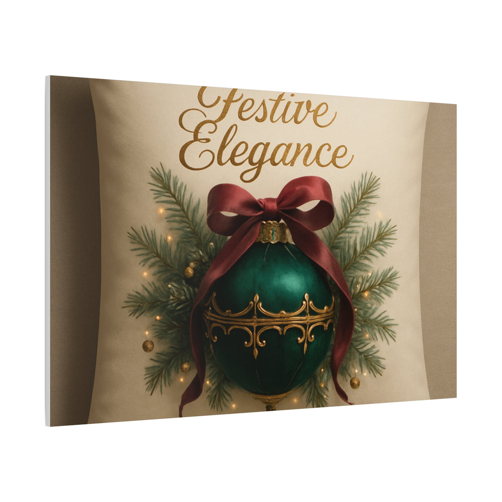 Festive Elegance Christmas Canvas Wall Art — Green Ornament Holiday Decor
