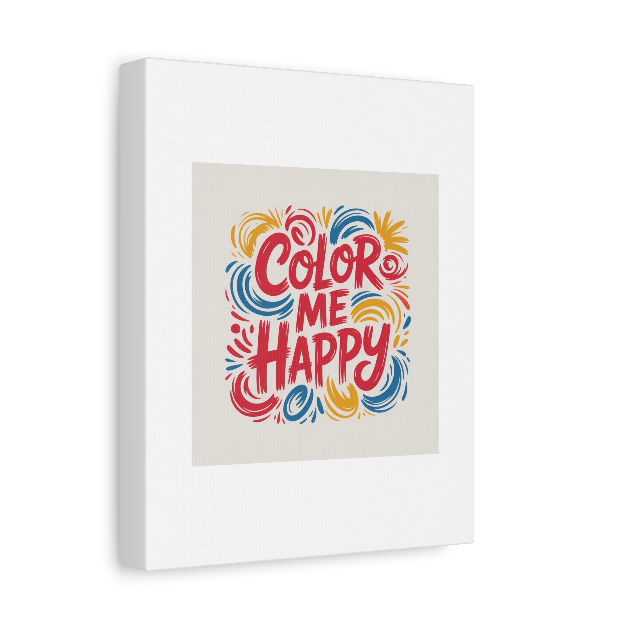 Color Me Happy Canvas Wall Art — Bright Hand-Lettered Inspirational Print