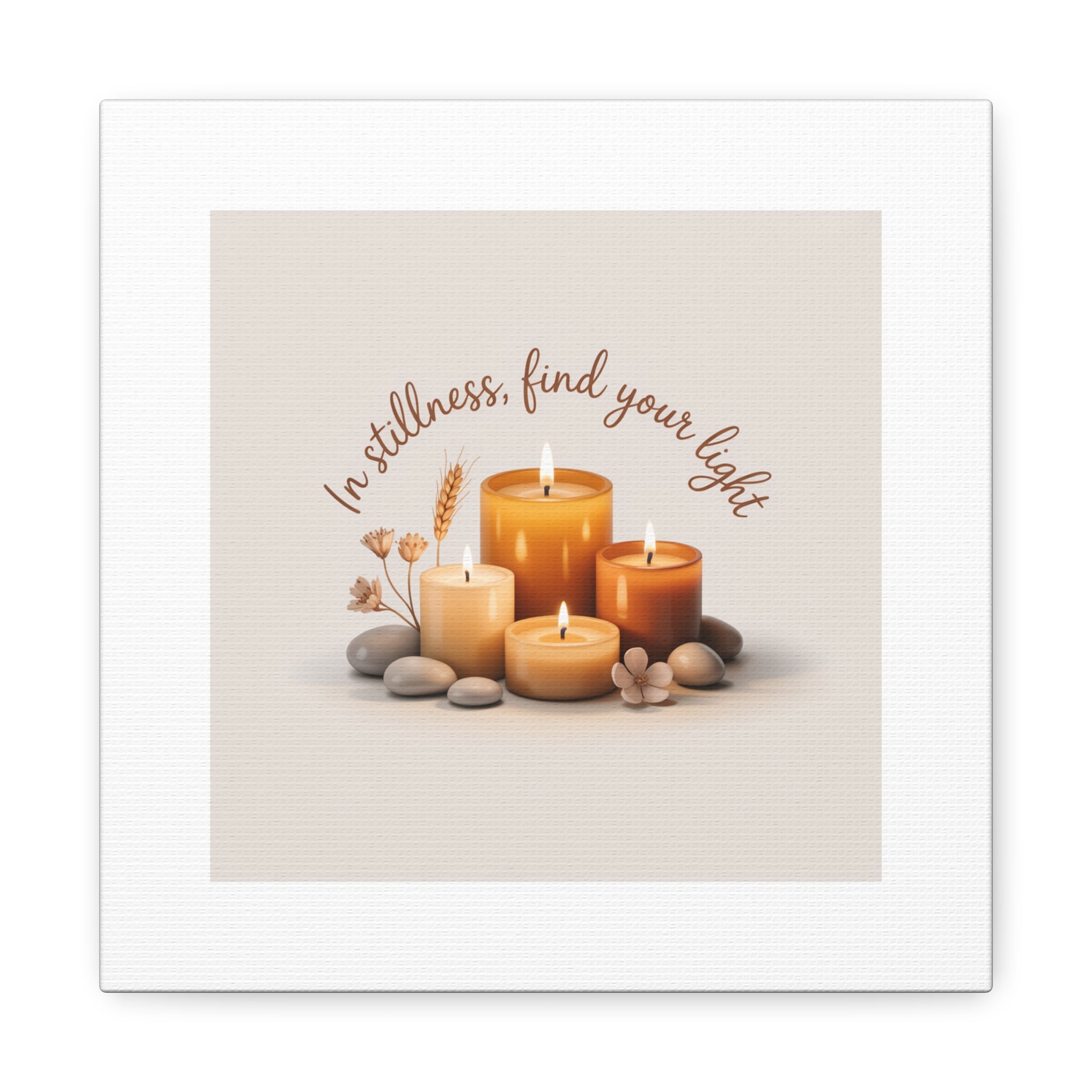 Canvas Wall Art - "In Stillness, Find Your Light" Candle Print