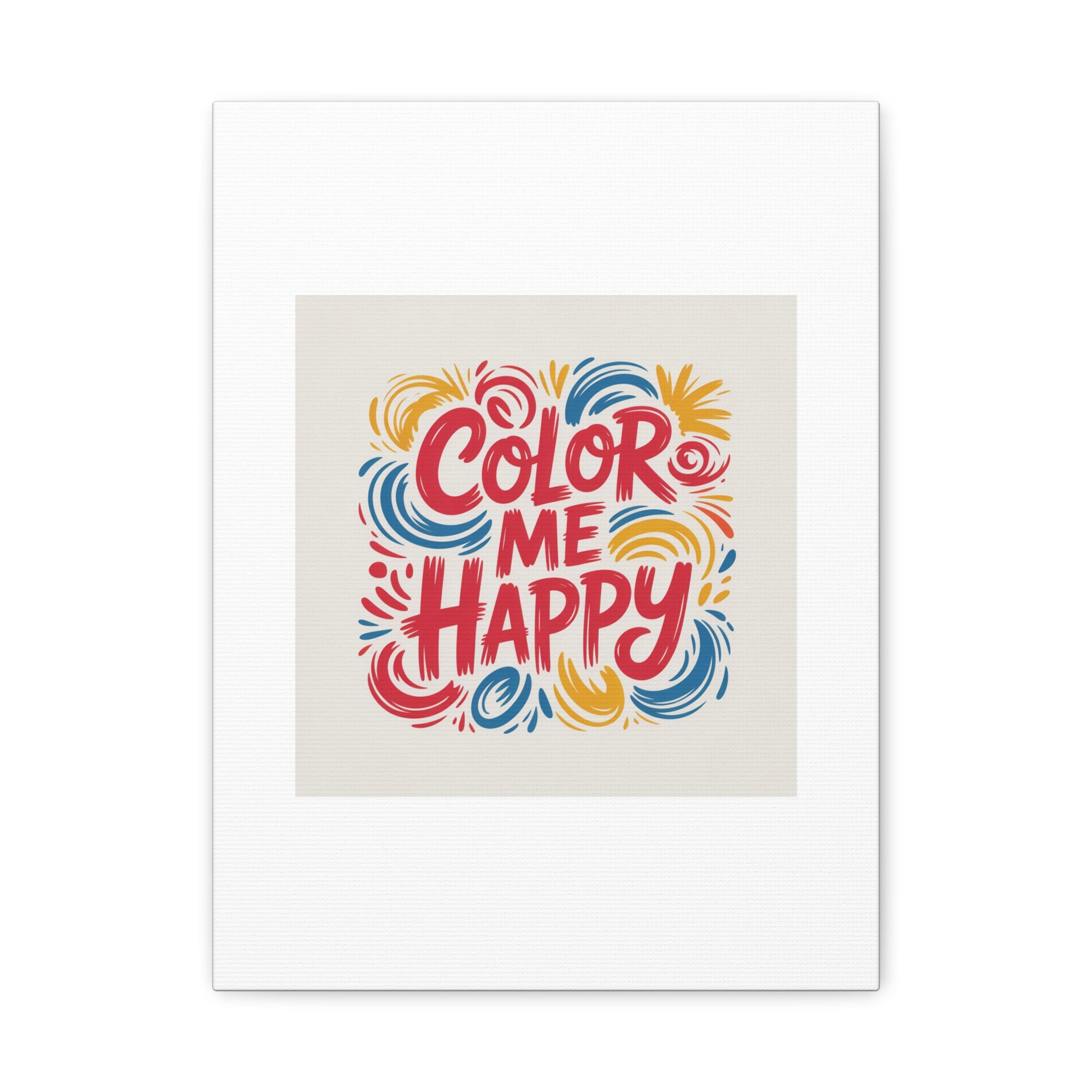 Color Me Happy Canvas Wall Art — Bright Hand-Lettered Inspirational Print