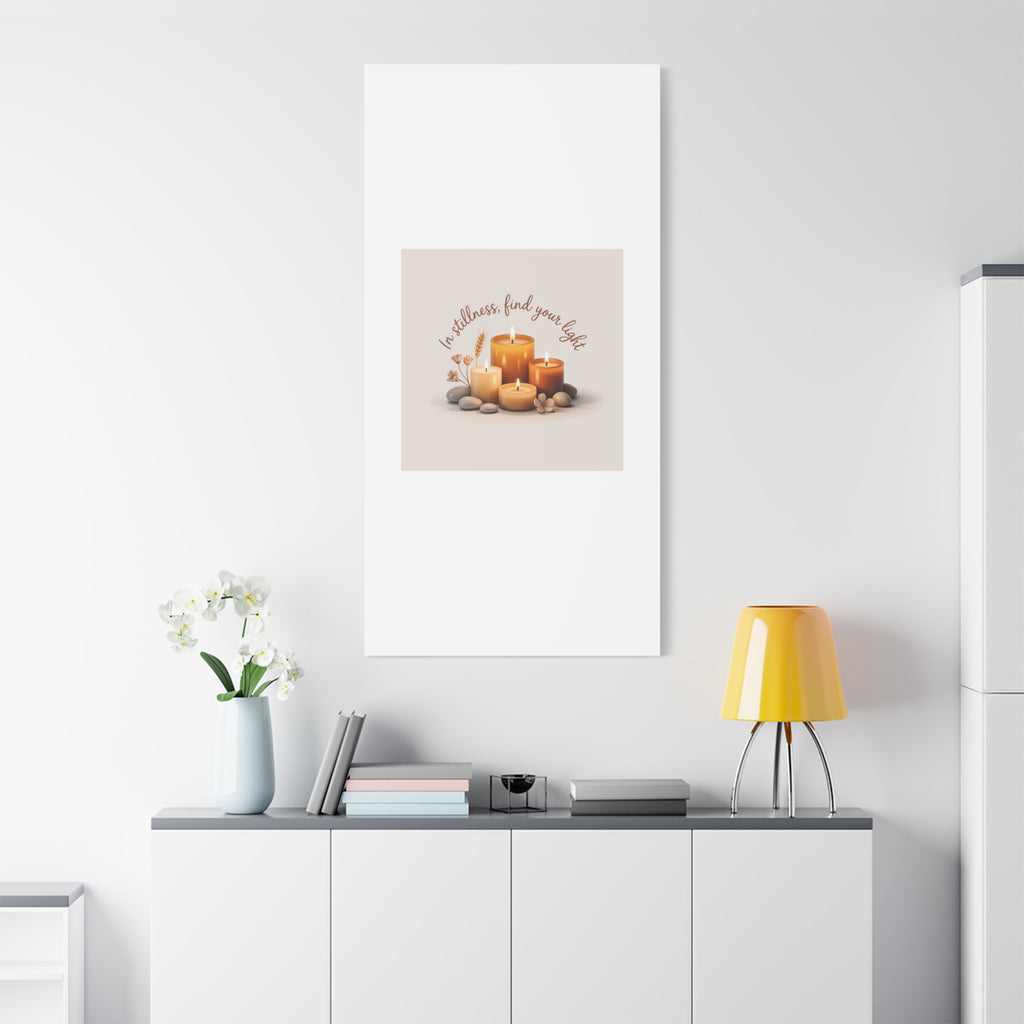 Canvas Wall Art - "In Stillness, Find Your Light" Candle Print