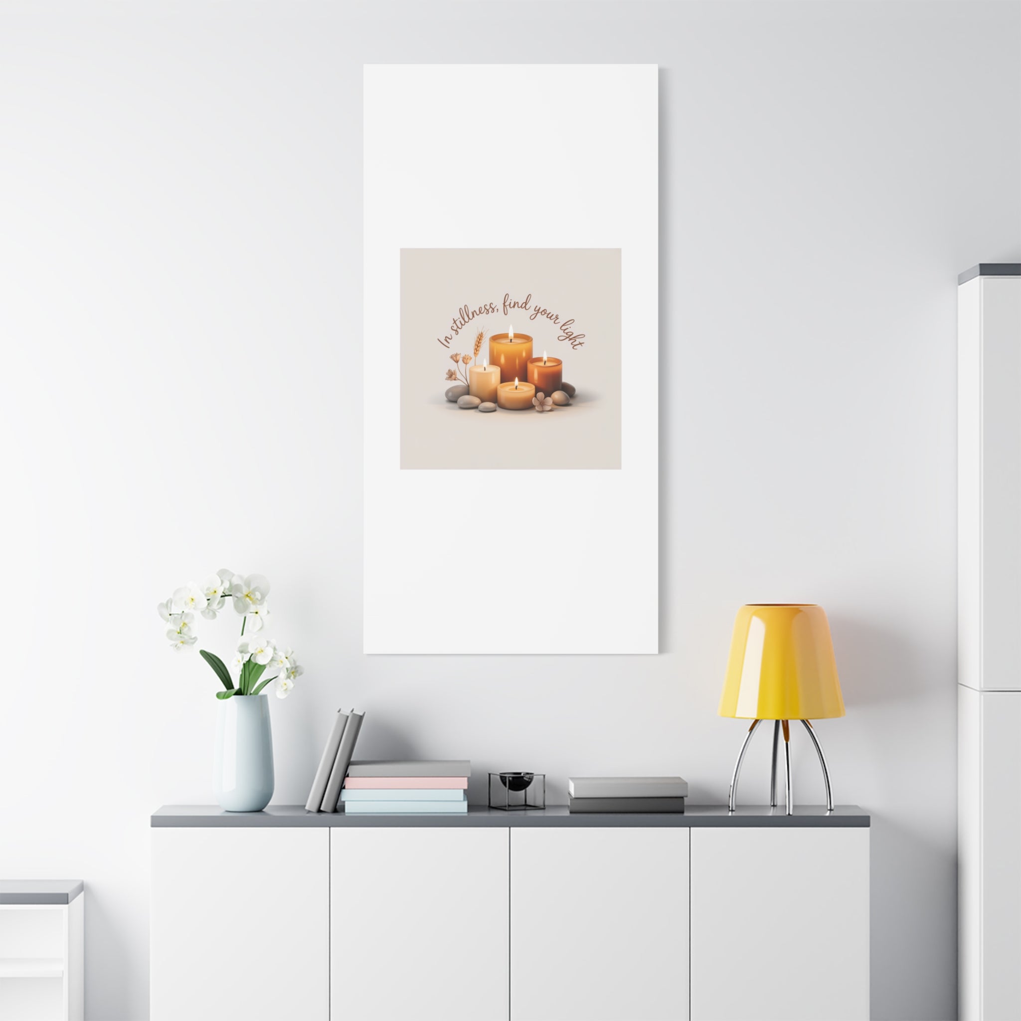 Canvas Wall Art - "In Stillness, Find Your Light" Candle Print