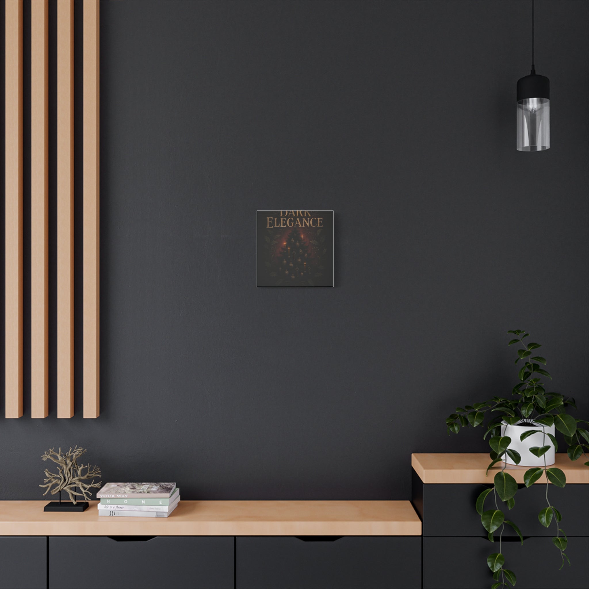 Elegance Christmas Canvas Wall Art — Vintage Candlelit Tree Matte Stretched Print