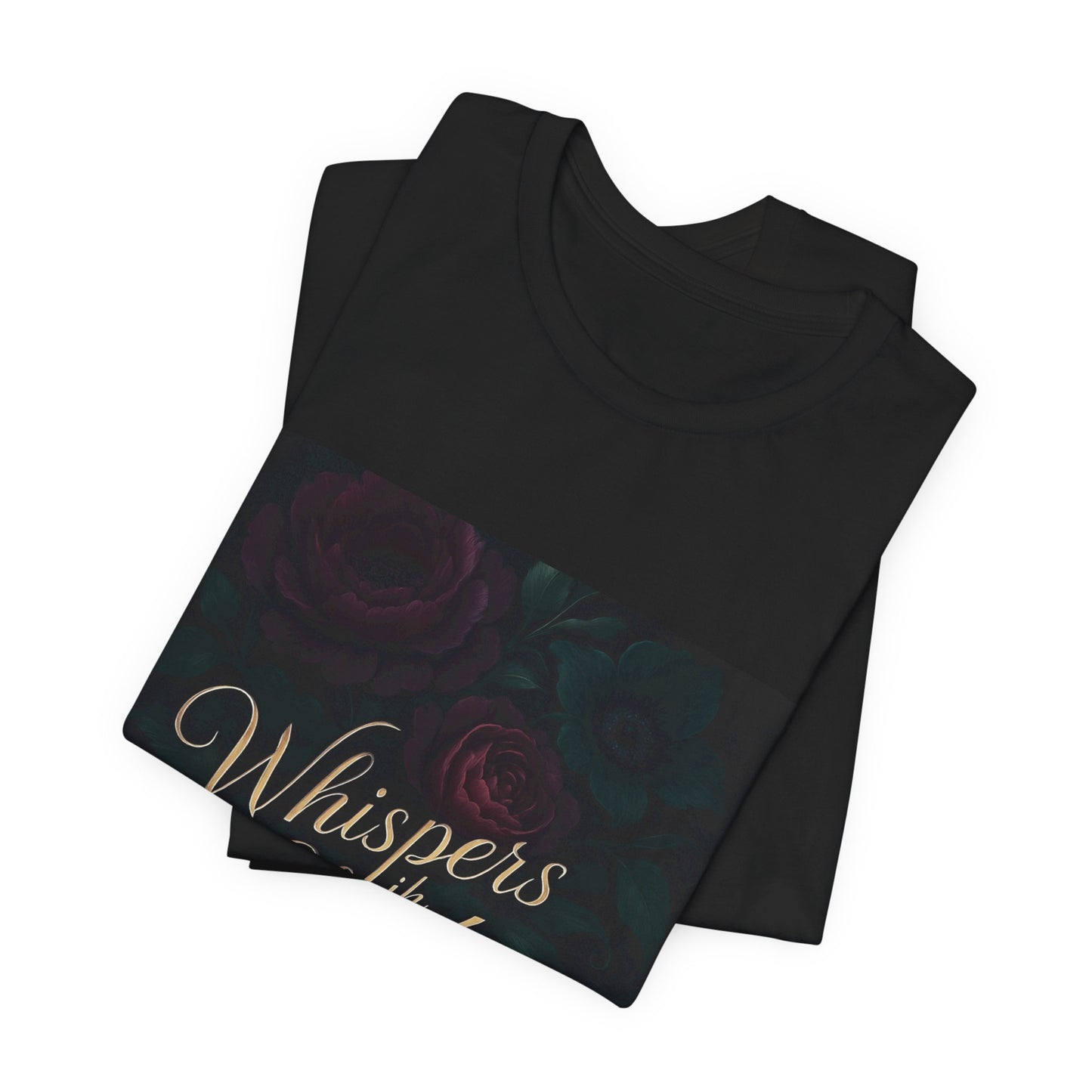 Whispers in the Shadows Graphic Tee — Gothic Floral Bookish Shirt