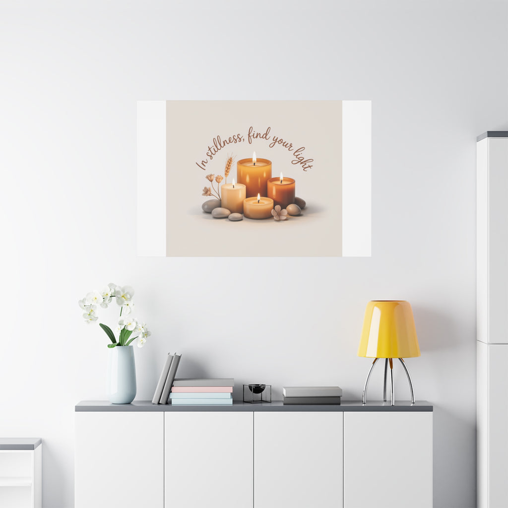 Canvas Wall Art - "In Stillness, Find Your Light" Candle Print