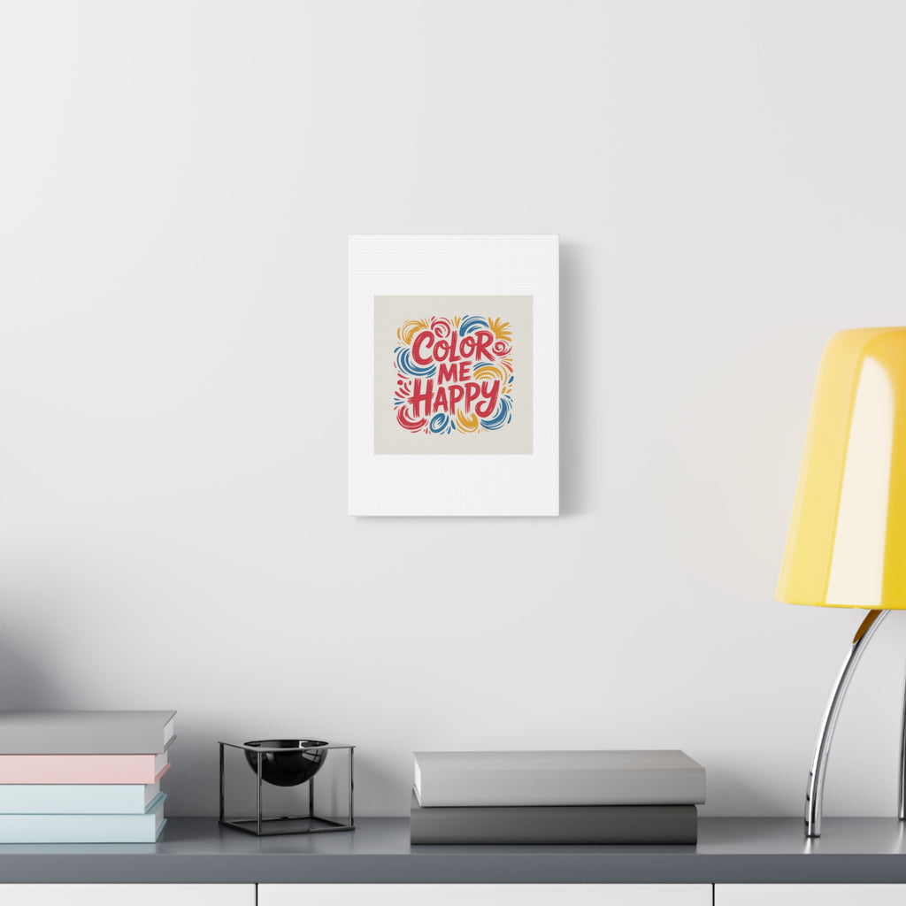 Color Me Happy Canvas Wall Art — Bright Hand-Lettered Inspirational Print
