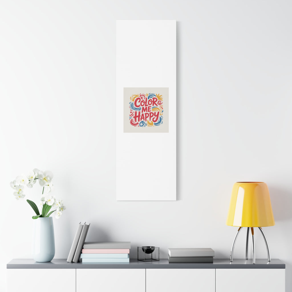 Color Me Happy Canvas Wall Art — Bright Hand-Lettered Inspirational Print