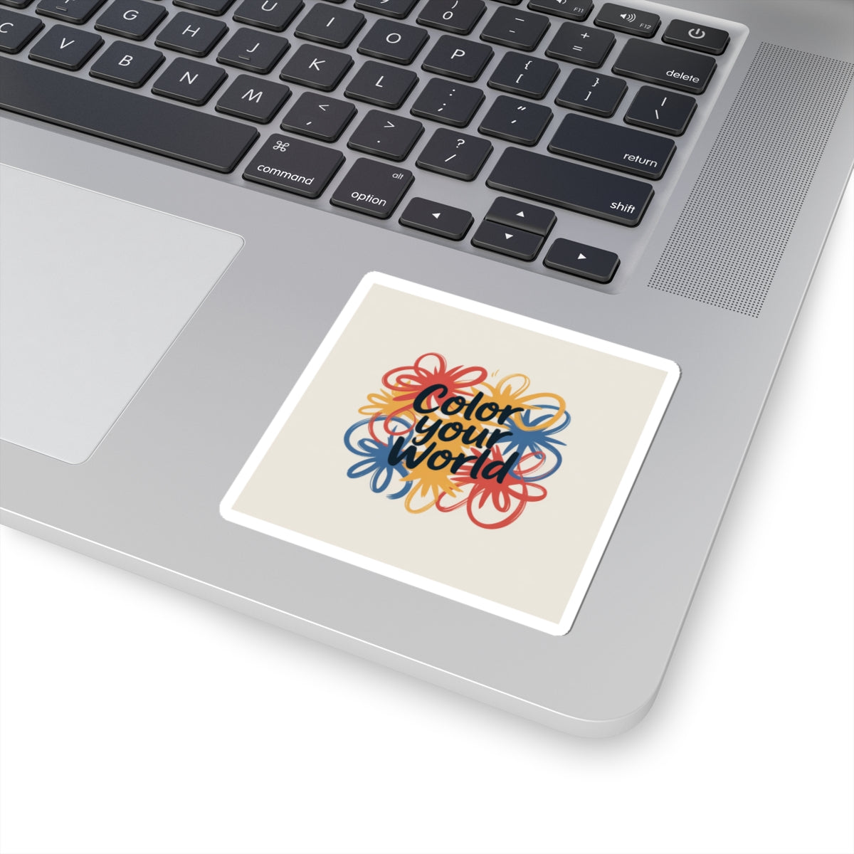 Color Your World Kiss-Cut Sticker — Inspirational Floral Doodle Decal