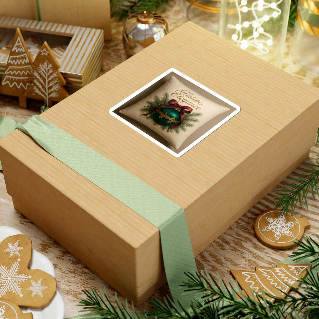 Festive Elegance Holiday Ornament Sticker — Kiss-Cut Christmas Decal