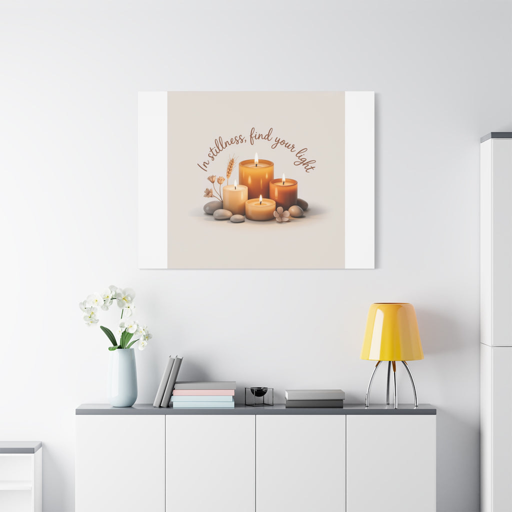 Canvas Wall Art - "In Stillness, Find Your Light" Candle Print