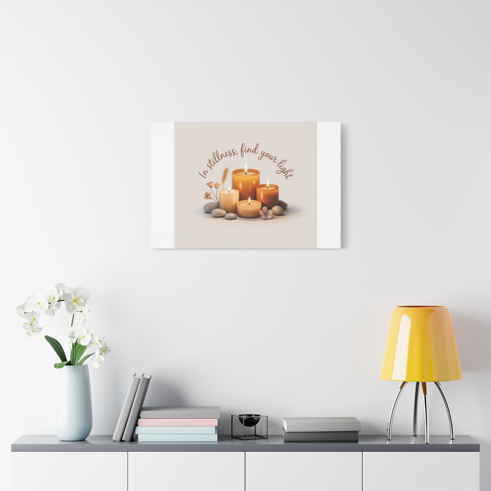Canvas Wall Art - "In Stillness, Find Your Light" Candle Print