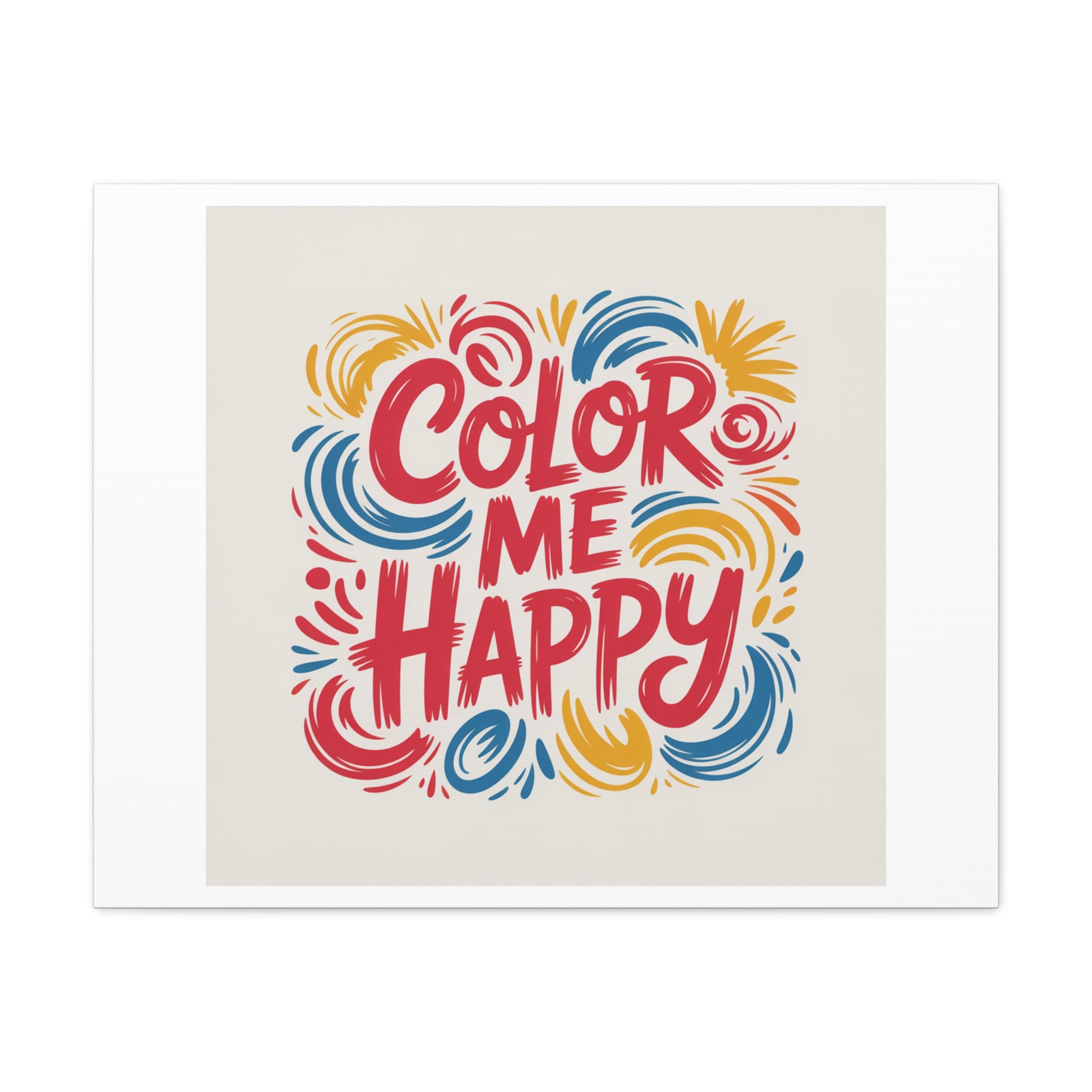 Color Me Happy Canvas Wall Art — Bright Hand-Lettered Inspirational Print