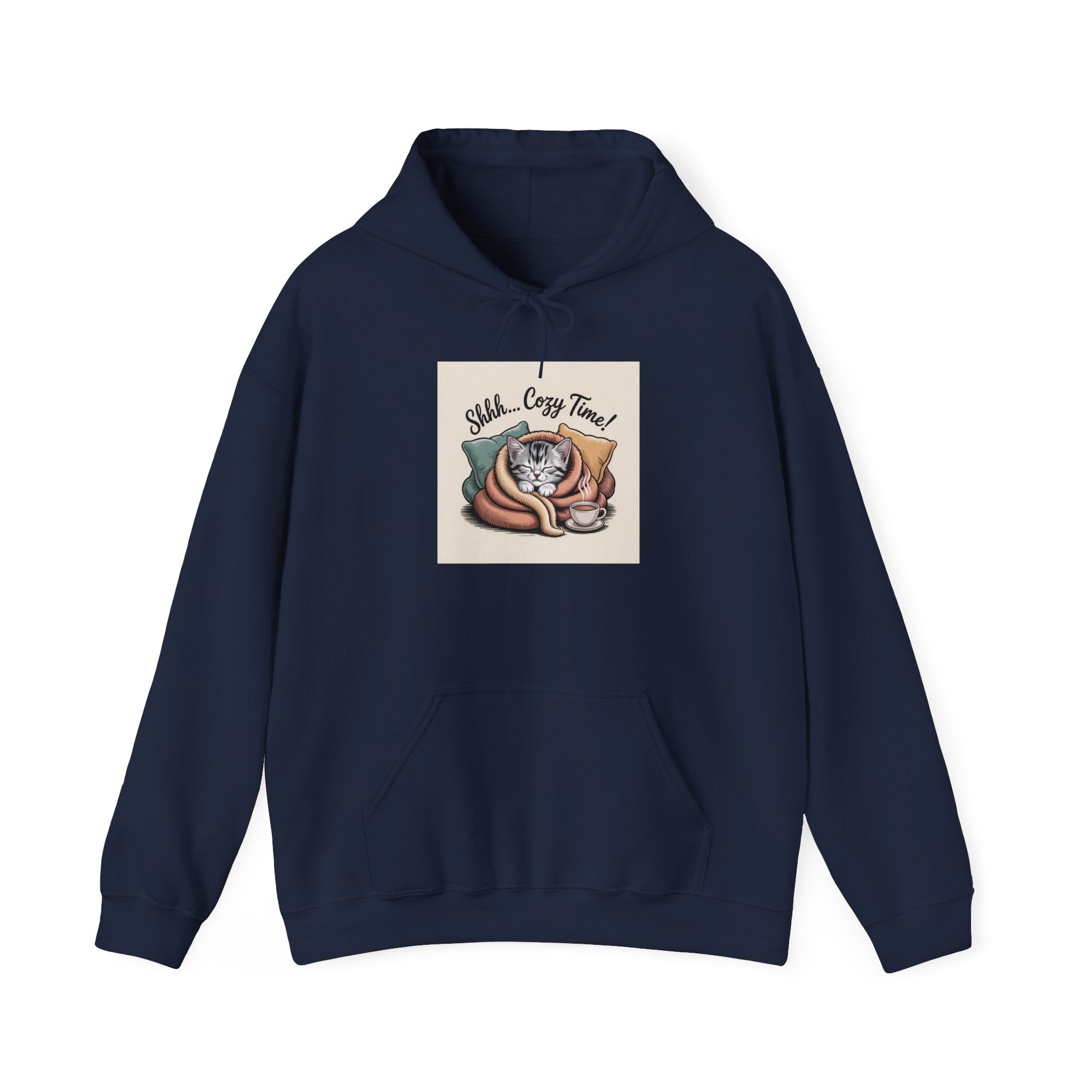 Cat Nap Hoodie – "Shh... Cozy Time!" Cute Sleeping Cat Graphic Sweatshirt