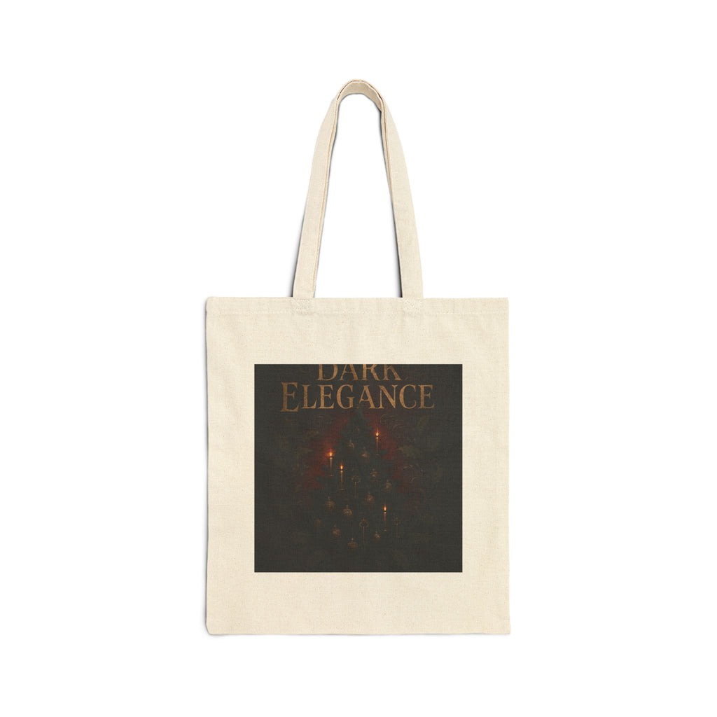 Dark Elegance Cotton Tote Bag — Gothic Candlelight Design