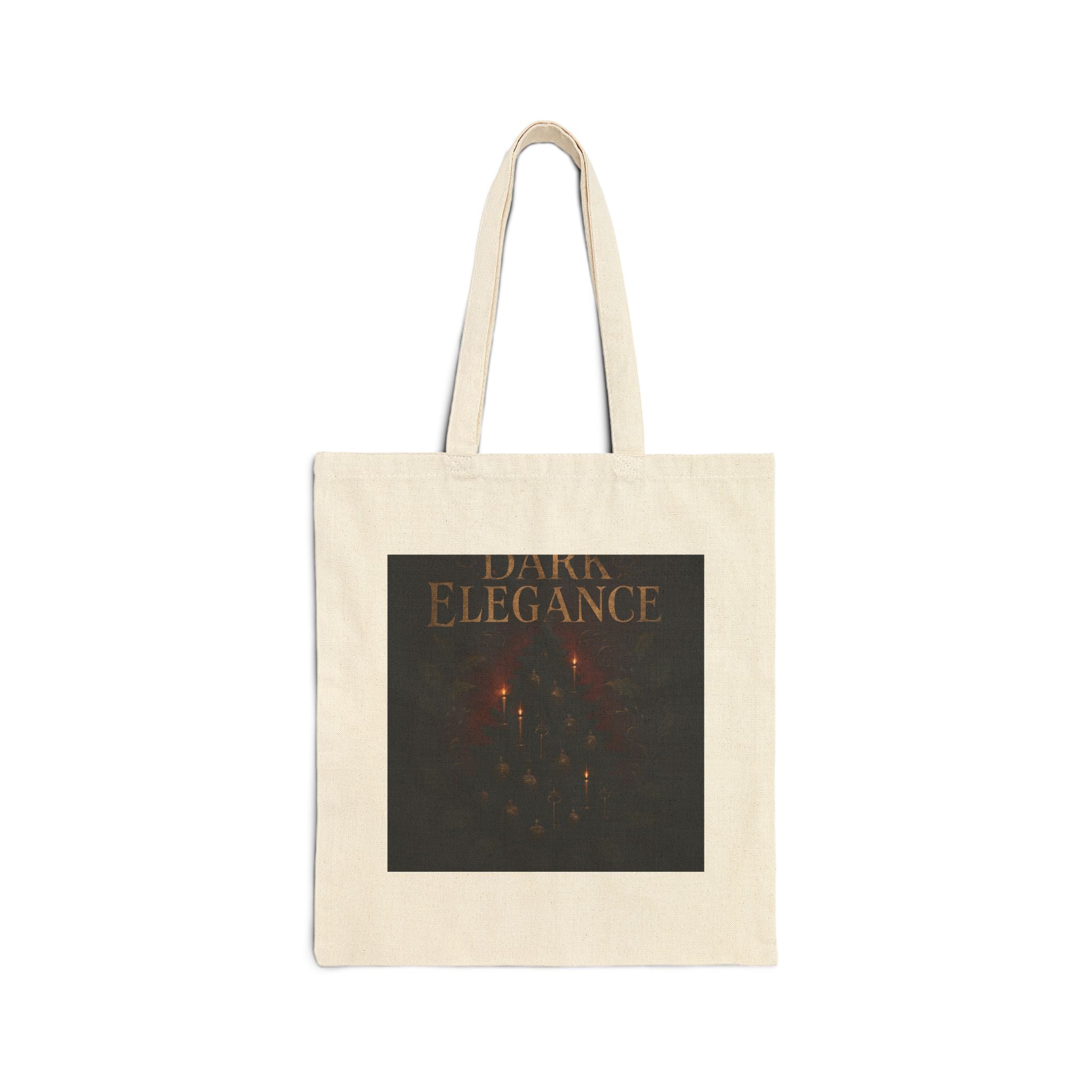 Dark Elegance Cotton Tote Bag — Gothic Candlelight Design
