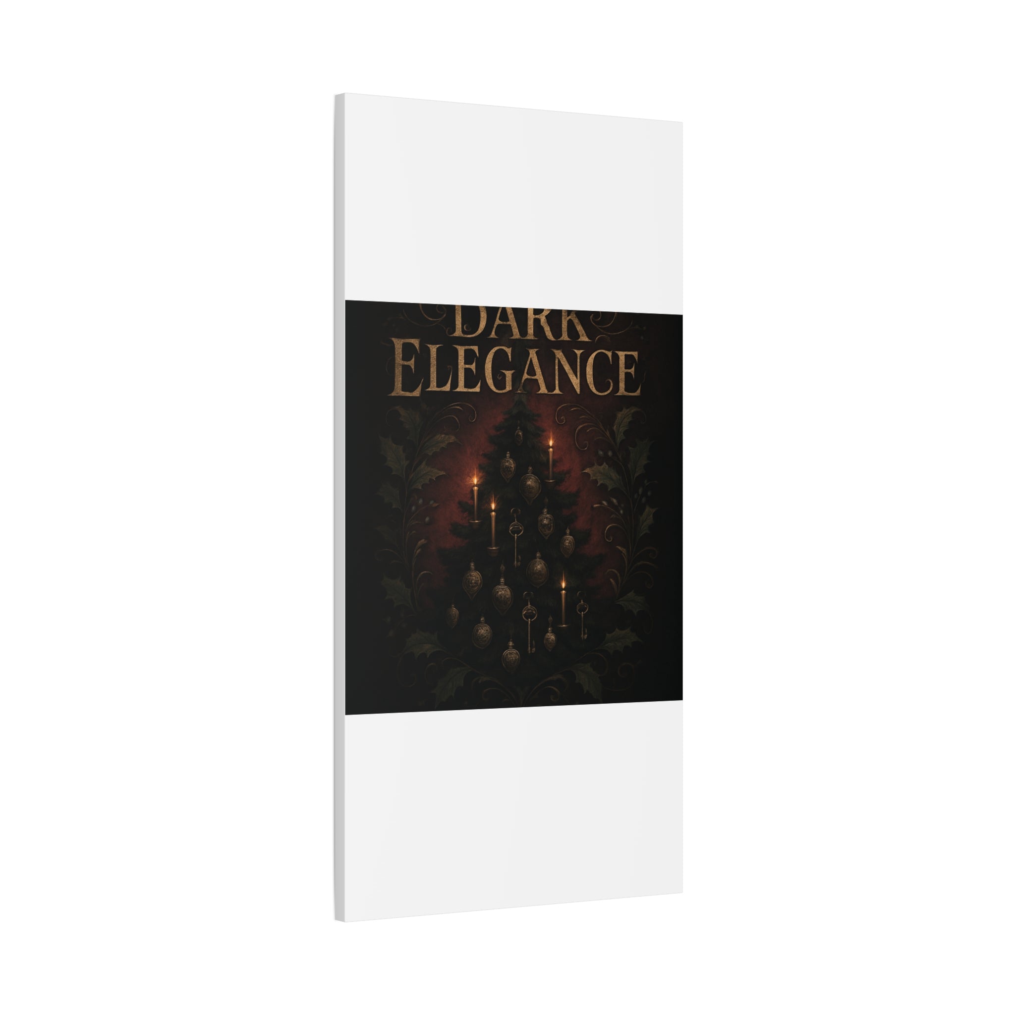 Elegance Christmas Canvas Wall Art — Vintage Candlelit Tree Matte Stretched Print