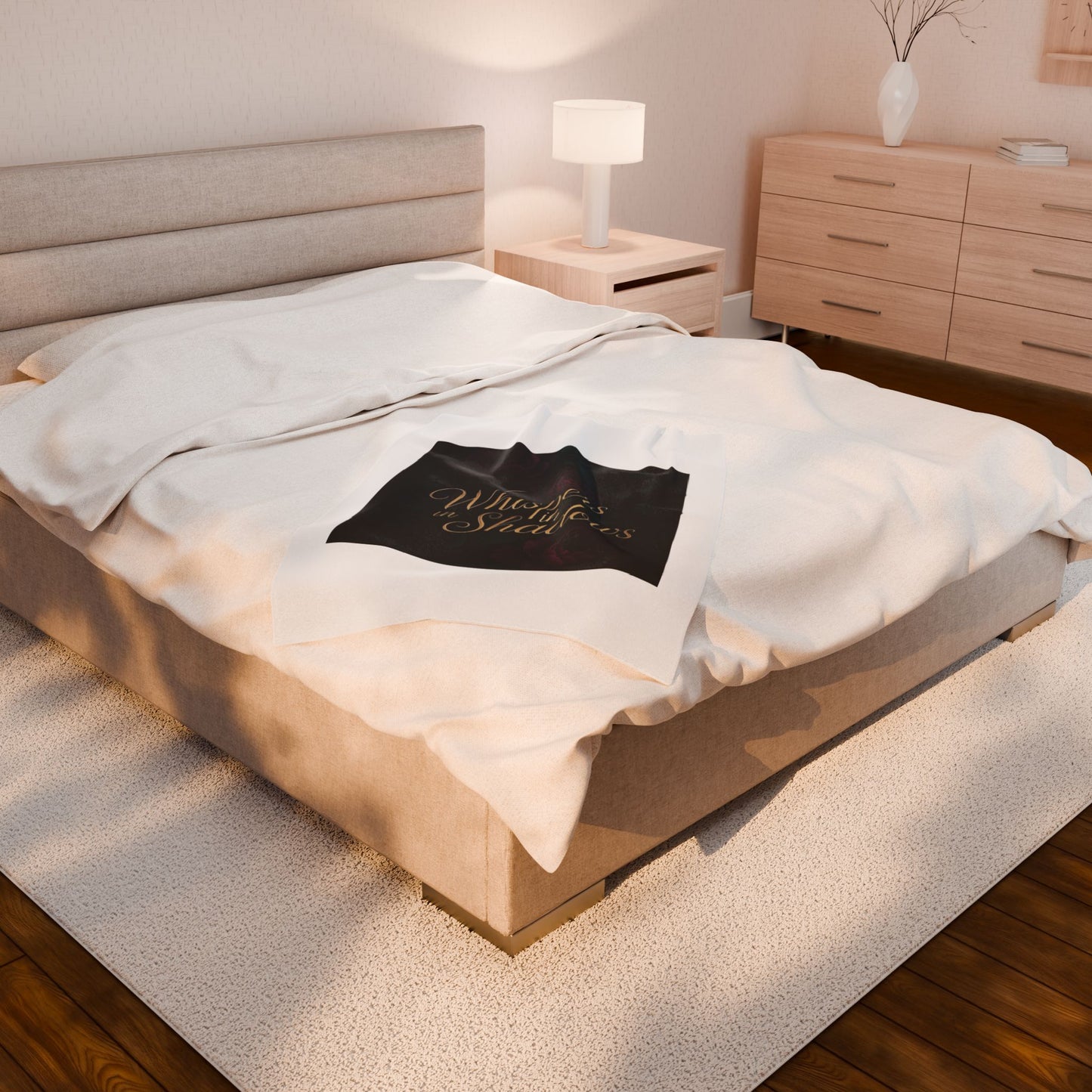 Whispers in Shadows Velveteen Plush Blanket — Dark Floral Gothic Cozy Throw