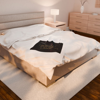 Whispers in Shadows Velveteen Plush Blanket — Dark Floral Gothic Cozy Throw