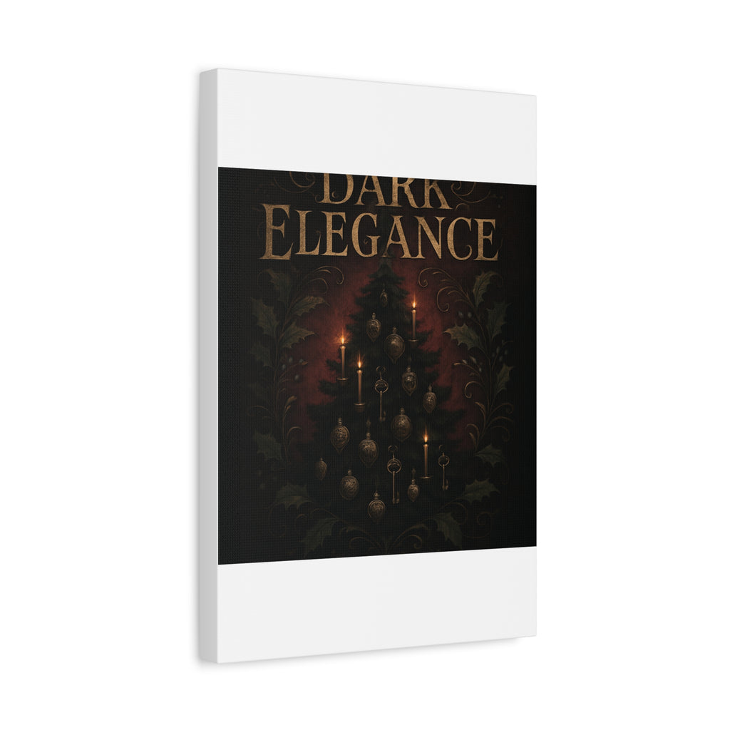 Elegance Christmas Canvas Wall Art — Vintage Candlelit Tree Matte Stretched Print