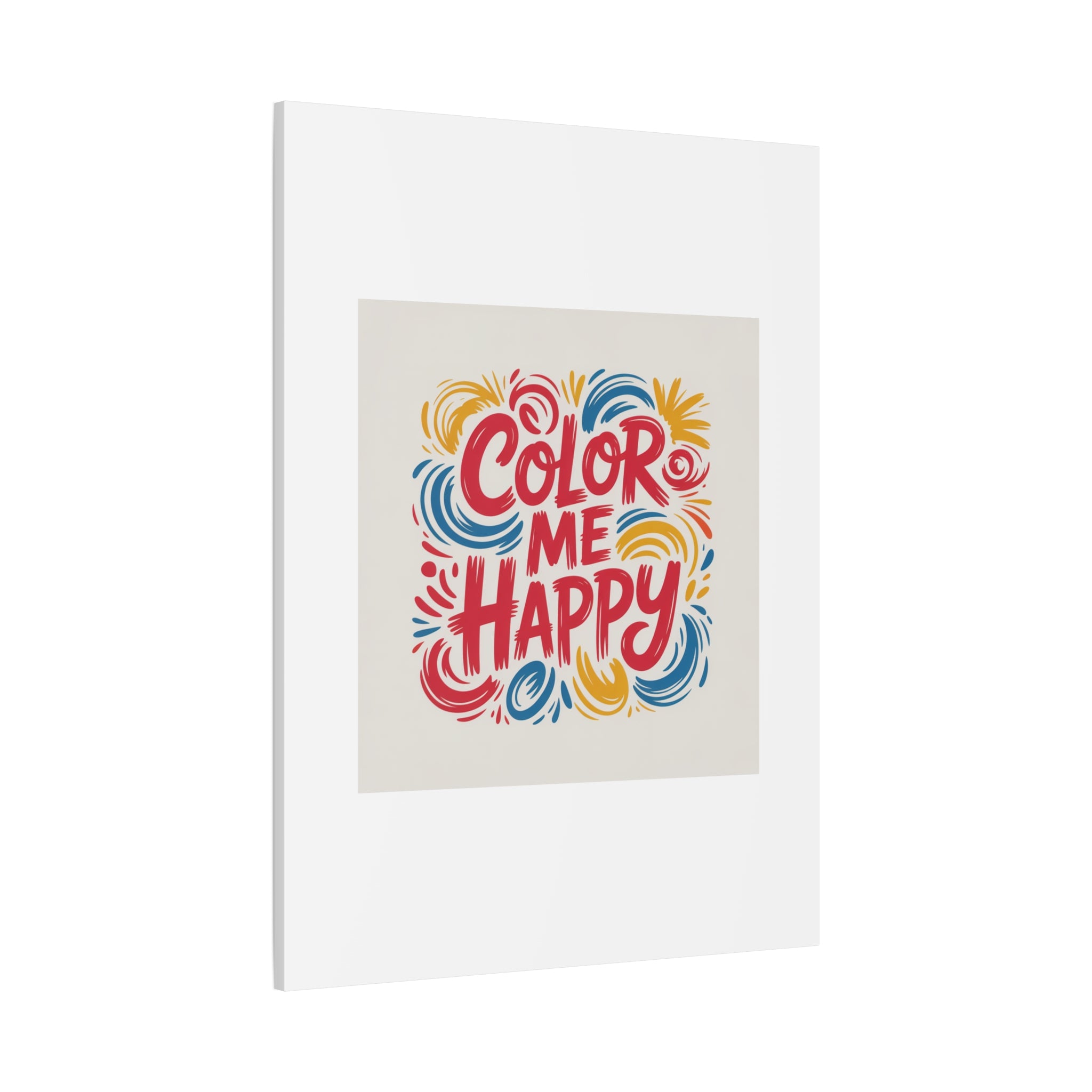 Color Me Happy Canvas Wall Art — Bright Hand-Lettered Inspirational Print