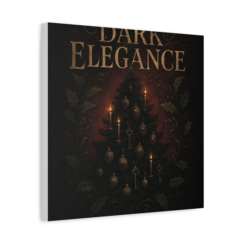 Elegance Christmas Canvas Wall Art — Vintage Candlelit Tree Matte Stretched Print