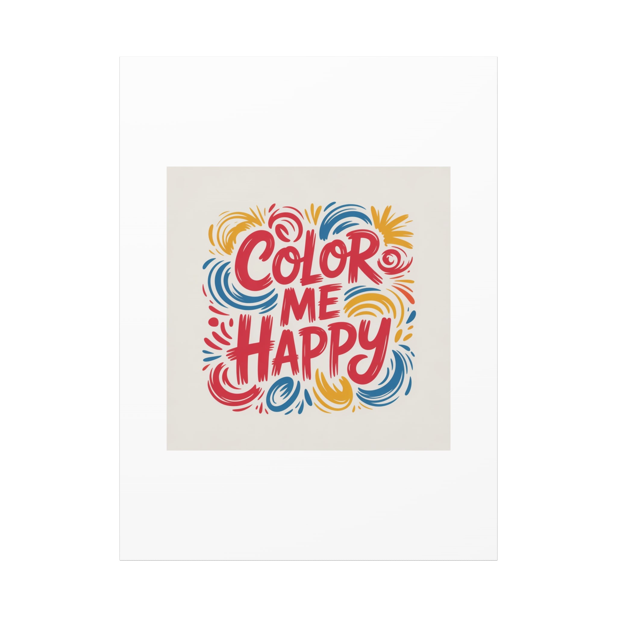 Color Me Happy Canvas Wall Art — Bright Hand-Lettered Inspirational Print
