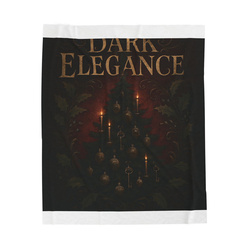 Dark Elegance Velveteen Plush Blanket — Gothic Candlelight Throw
