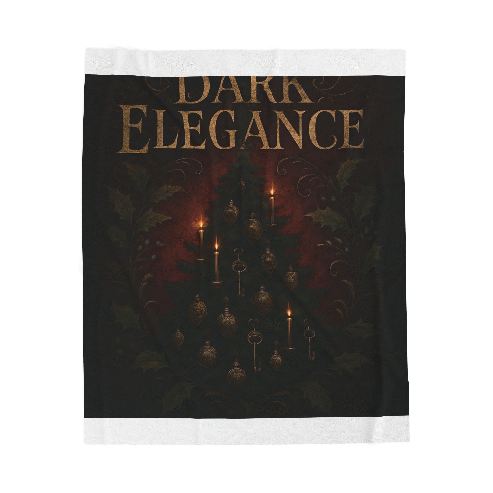 Dark Elegance Velveteen Plush Blanket — Gothic Candlelight Throw