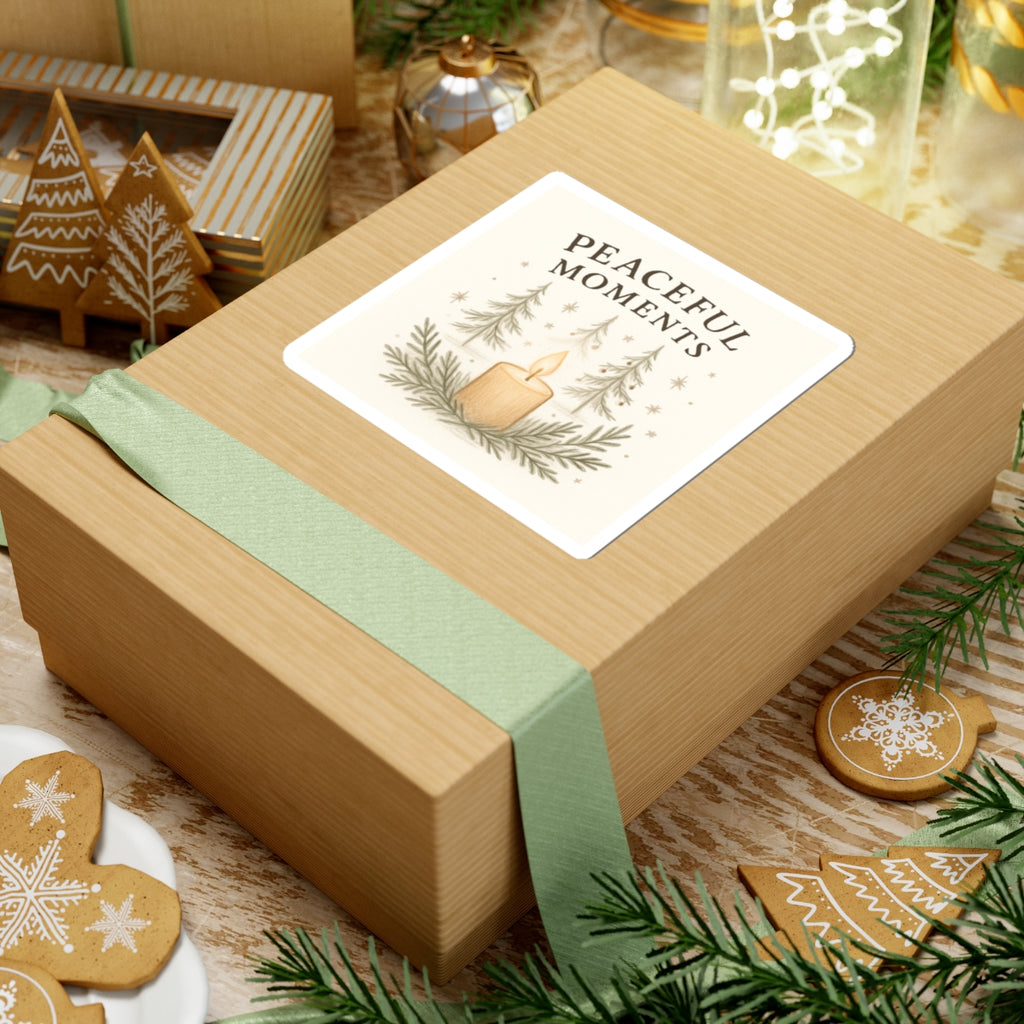 Peaceful Moments Candle Sticker — Cozy Winter Nature Kiss-Cut Sticker
