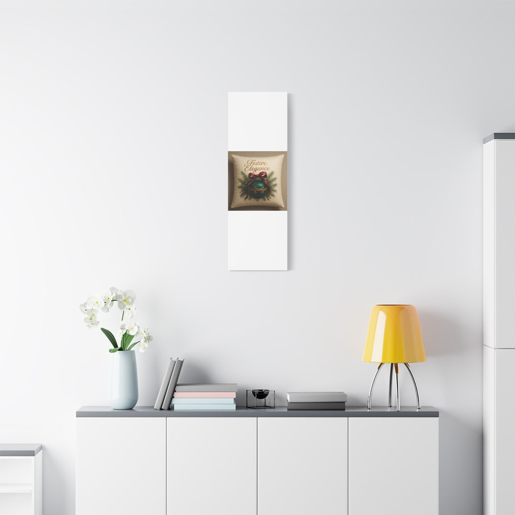 Festive Elegance Christmas Canvas Wall Art — Green Ornament Holiday Decor