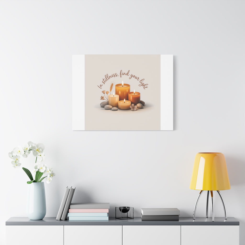 Canvas Wall Art - "In Stillness, Find Your Light" Candle Print
