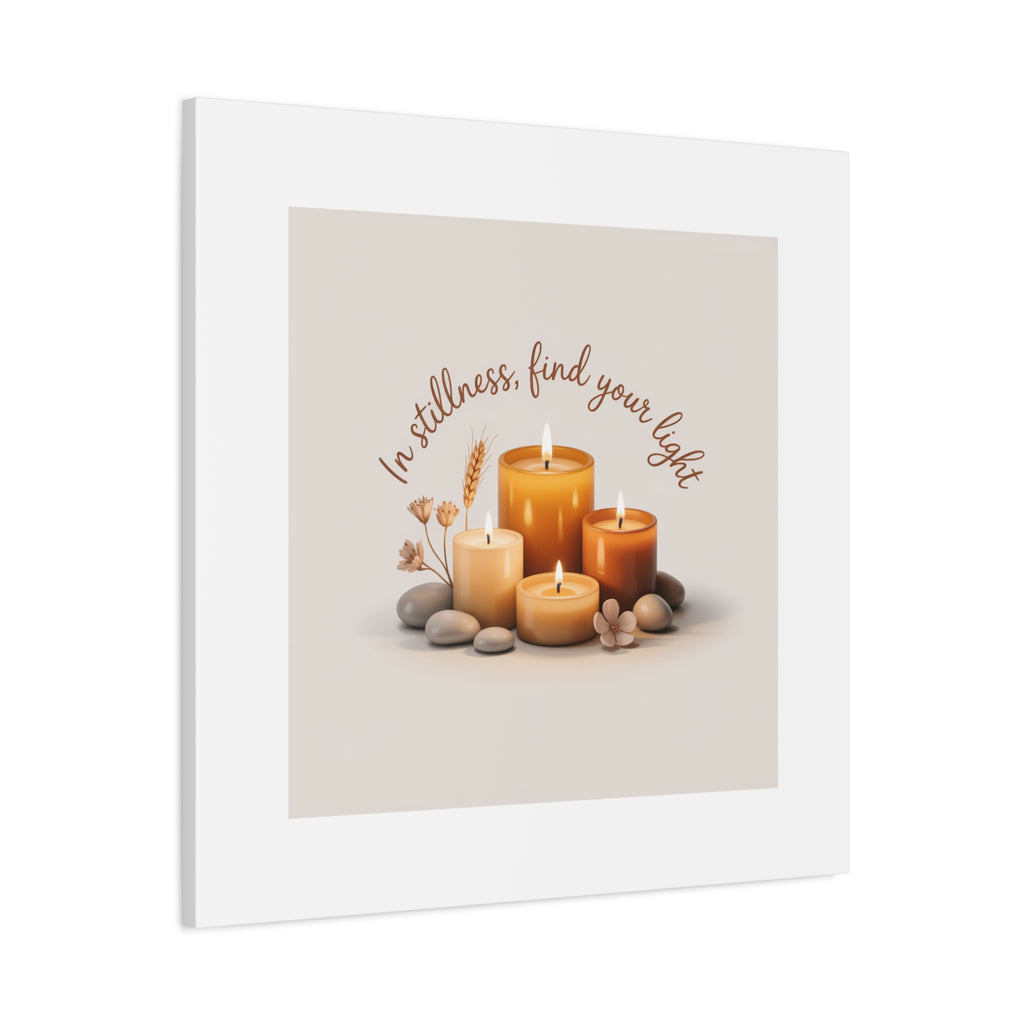 Canvas Wall Art - "In Stillness, Find Your Light" Candle Print
