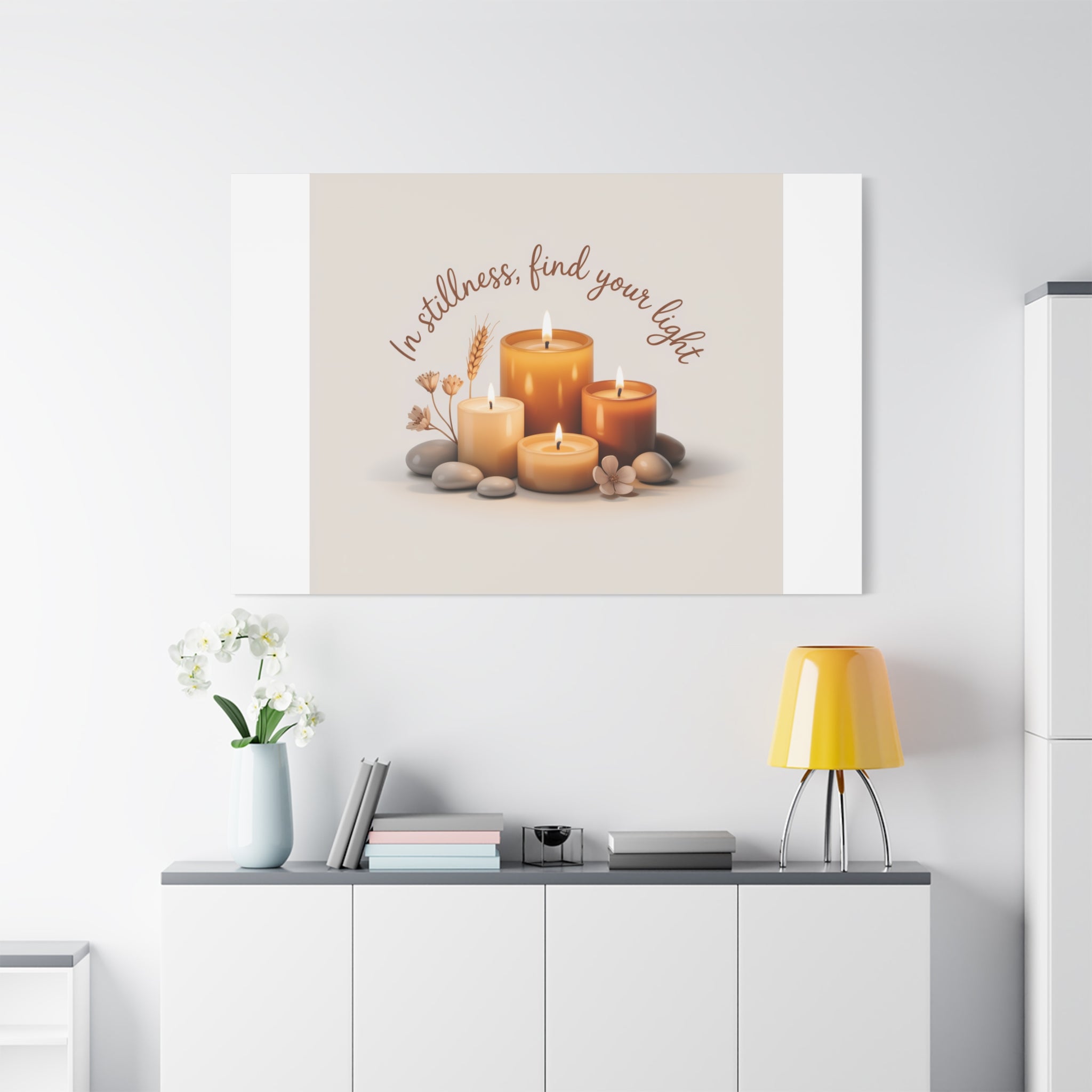 Canvas Wall Art - "In Stillness, Find Your Light" Candle Print