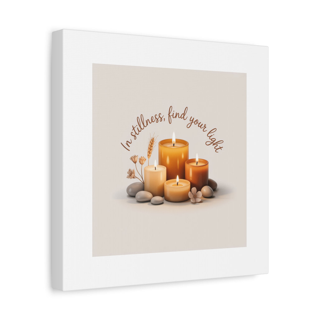 Canvas Wall Art - "In Stillness, Find Your Light" Candle Print