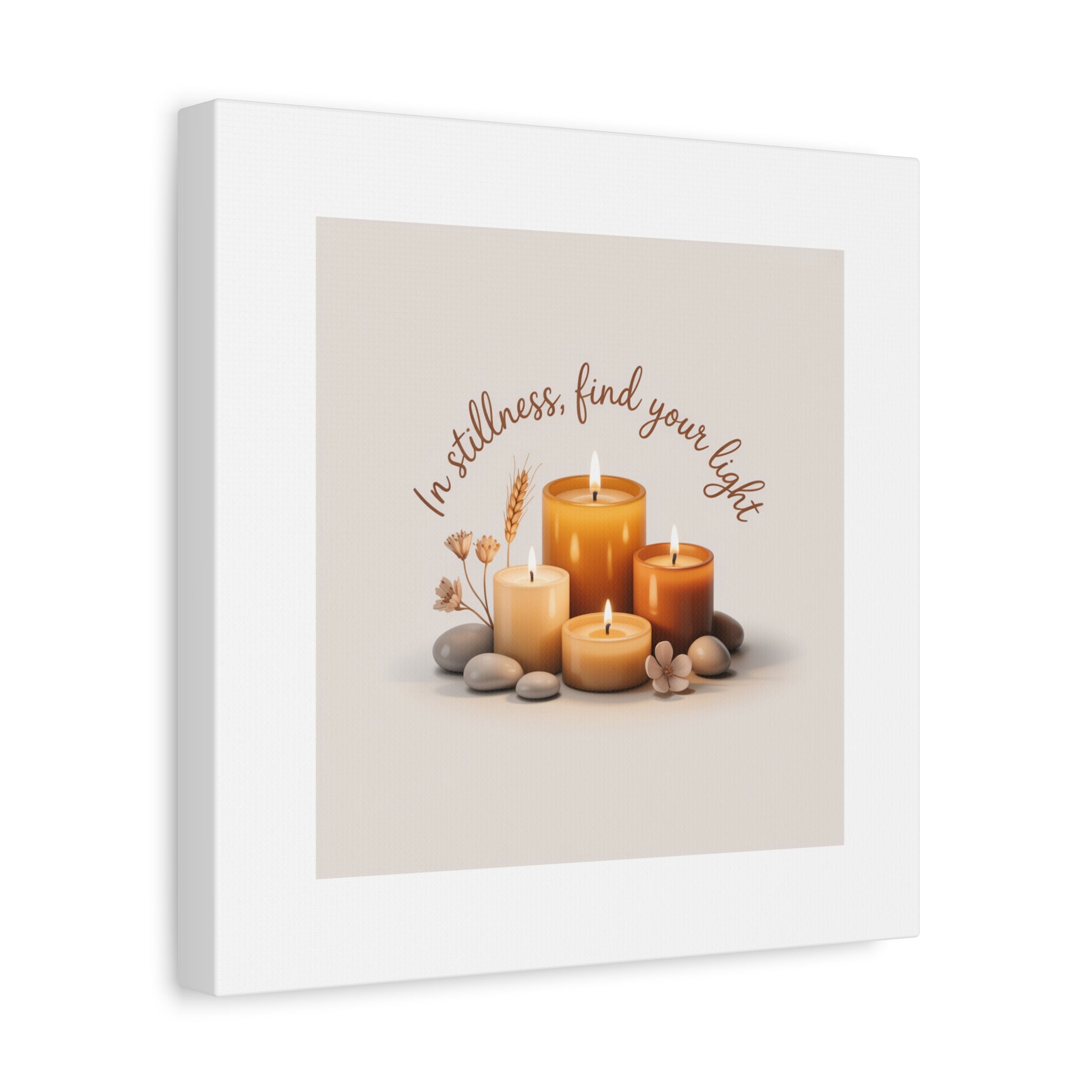 Canvas Wall Art - "In Stillness, Find Your Light" Candle Print